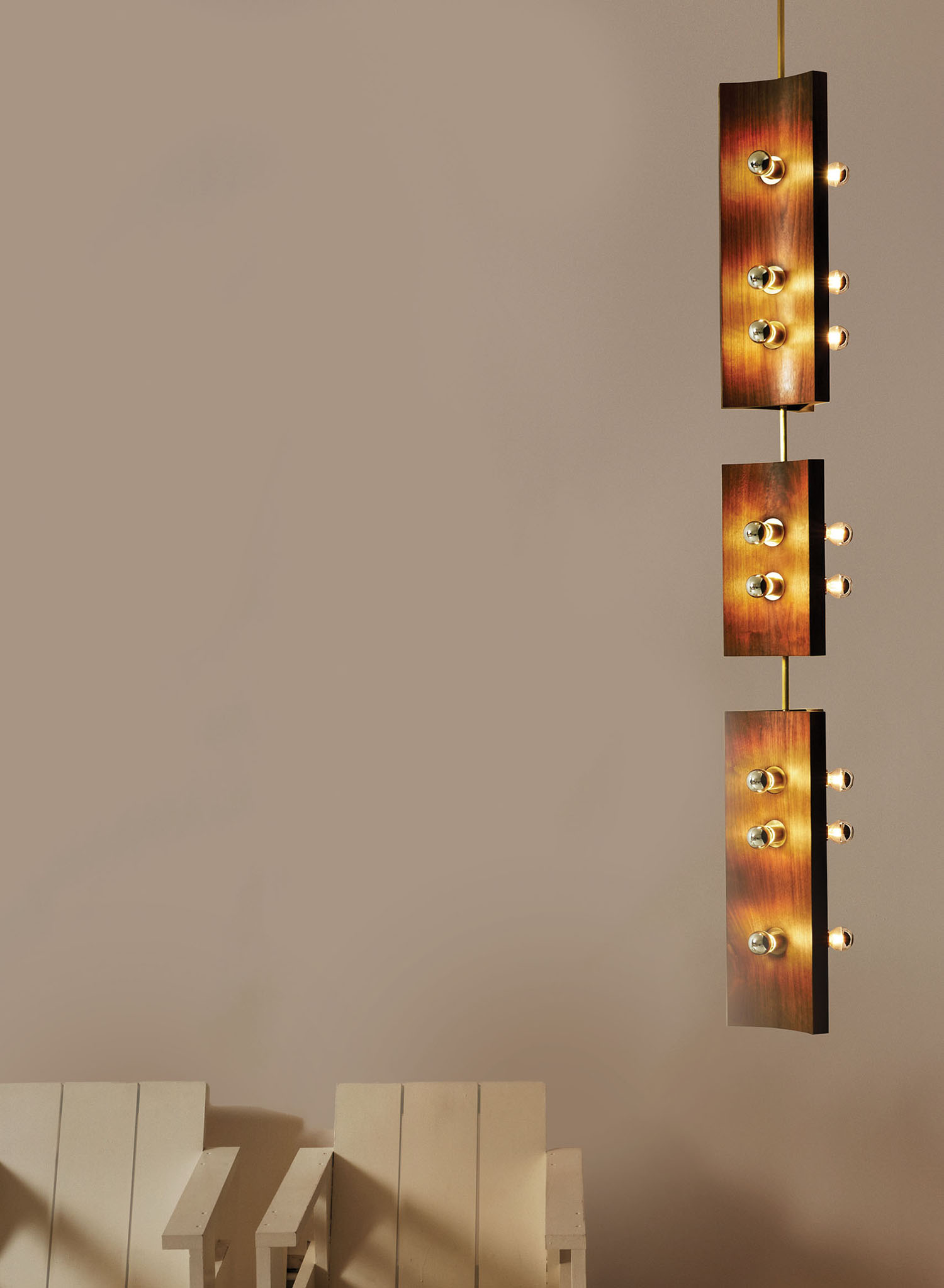A lamp that is on a table