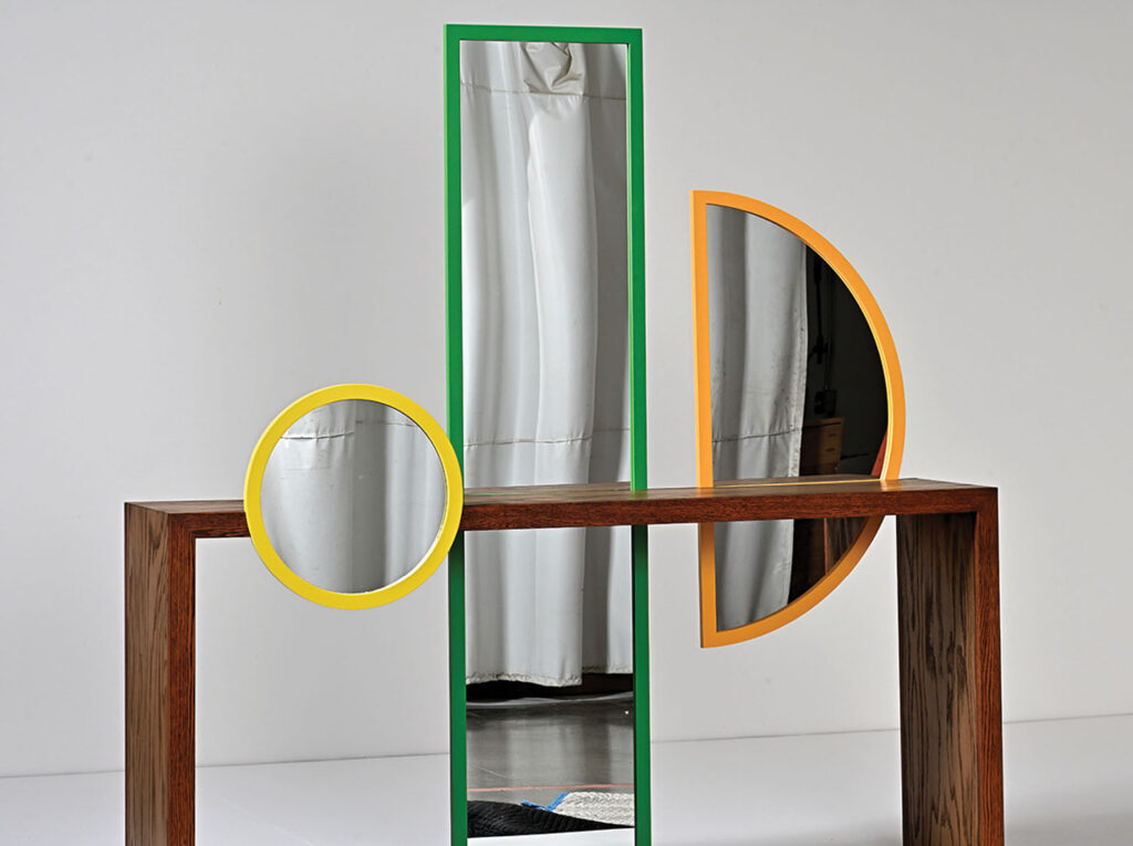 A mirror on a table