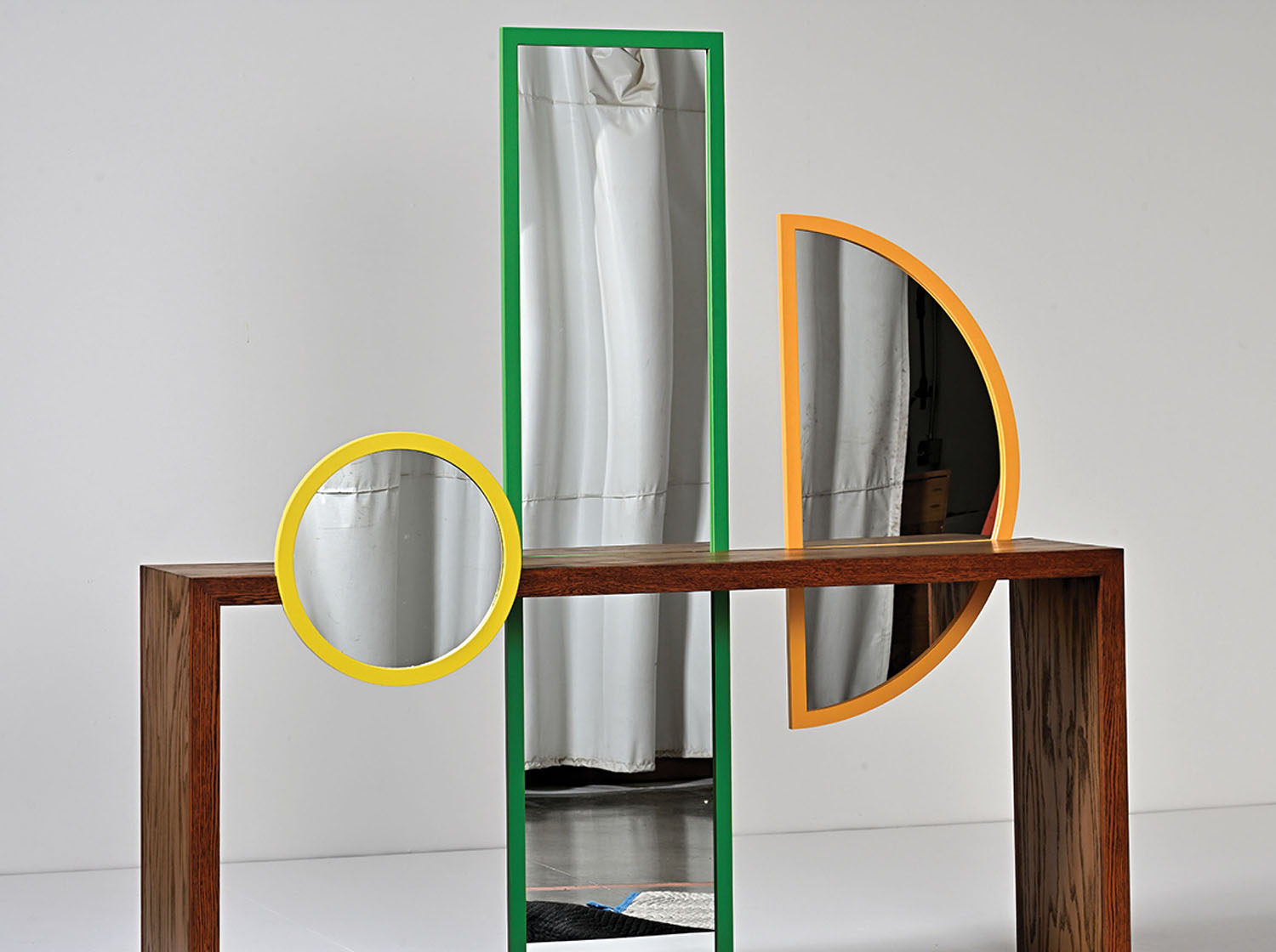 A mirror on a table