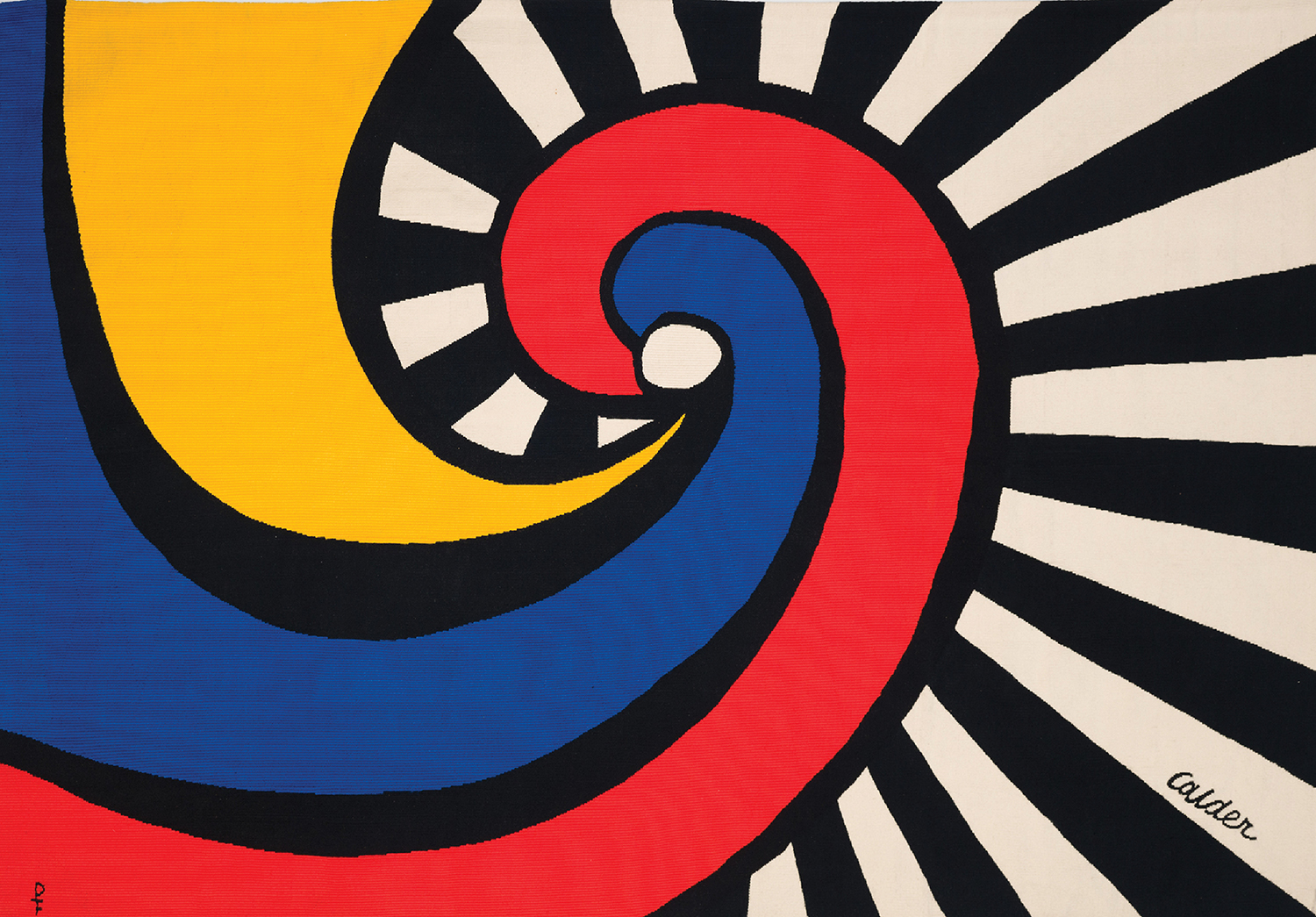A painting of a spiral design on a white background.
