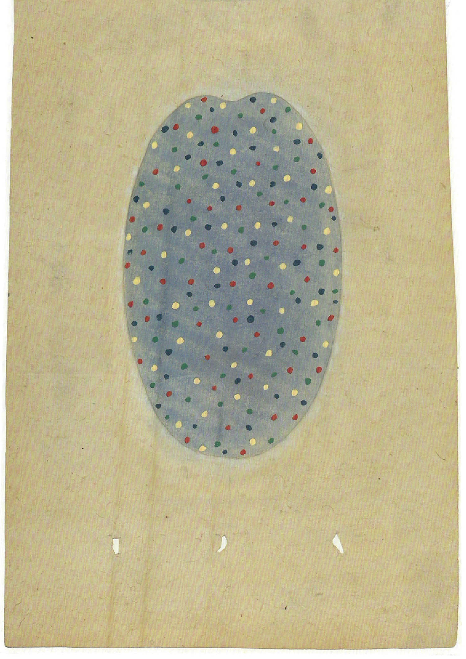 A piece of paper with a circle on it.