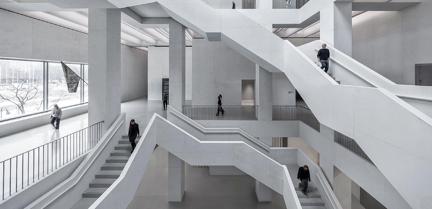 room with multiple staircases