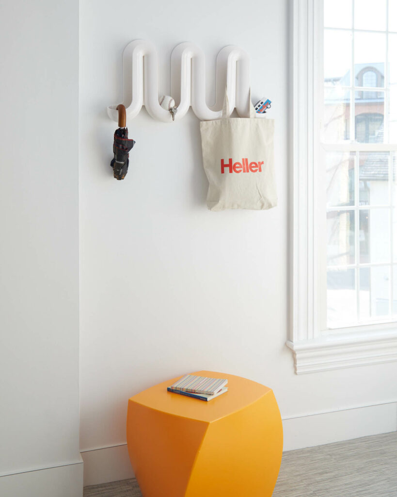 an orange stool