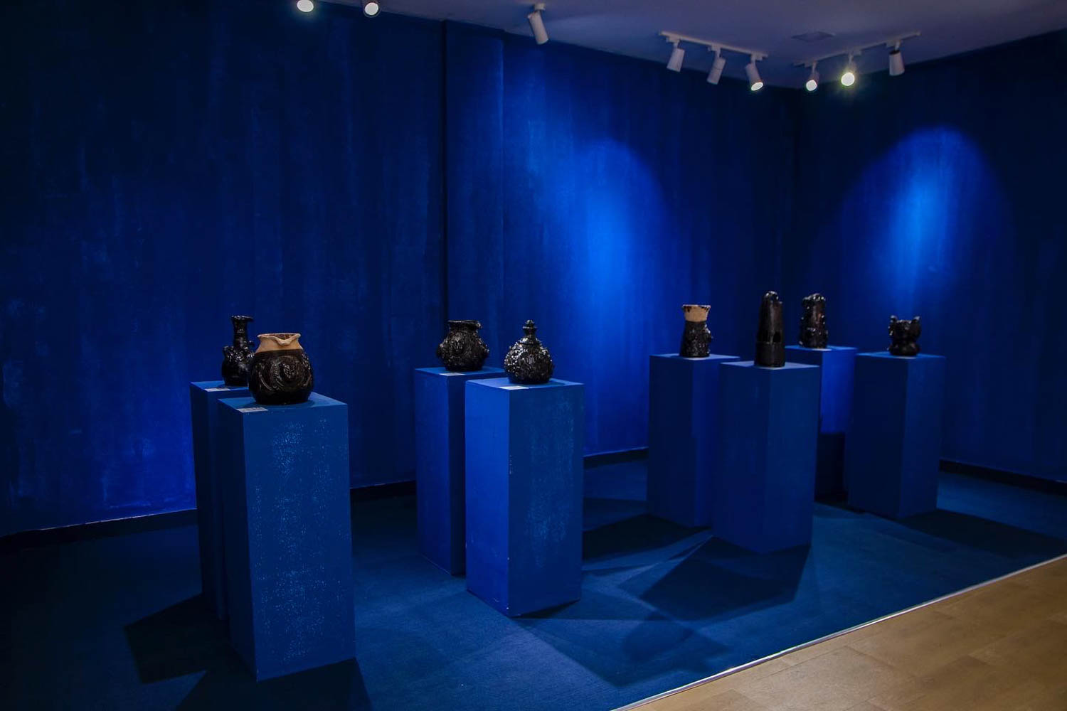 multiple vases on display