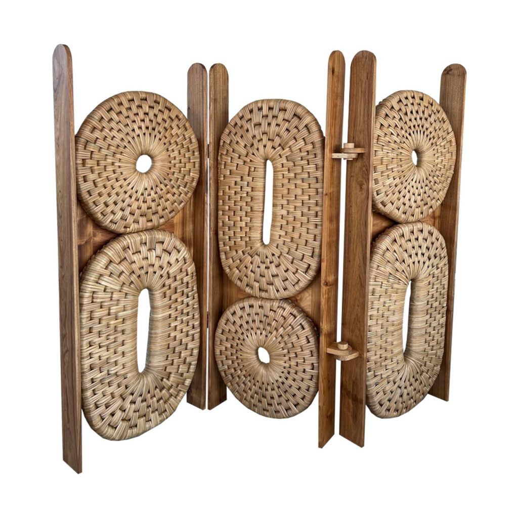 large divider made from weaved straw