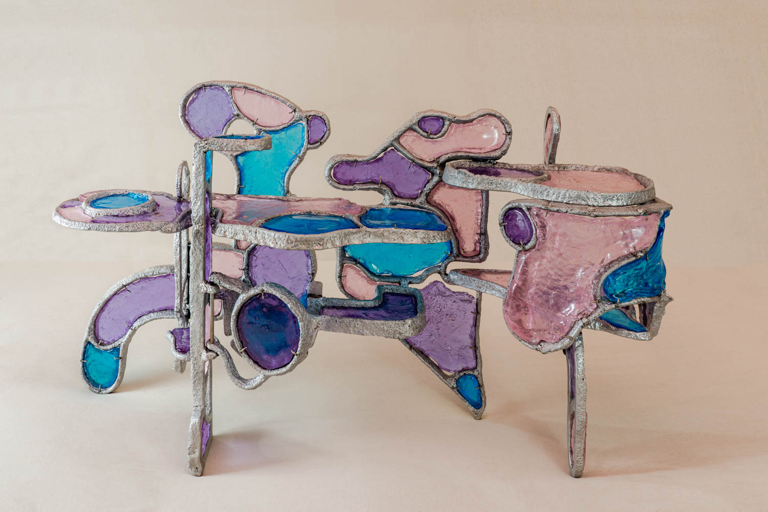 multicolored stained glass structure