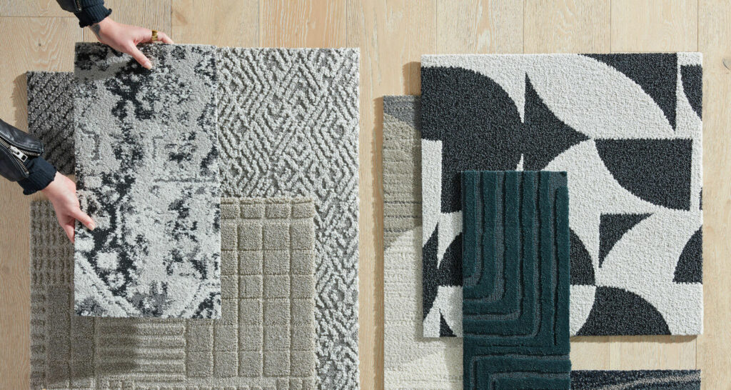 black and white carpet samples