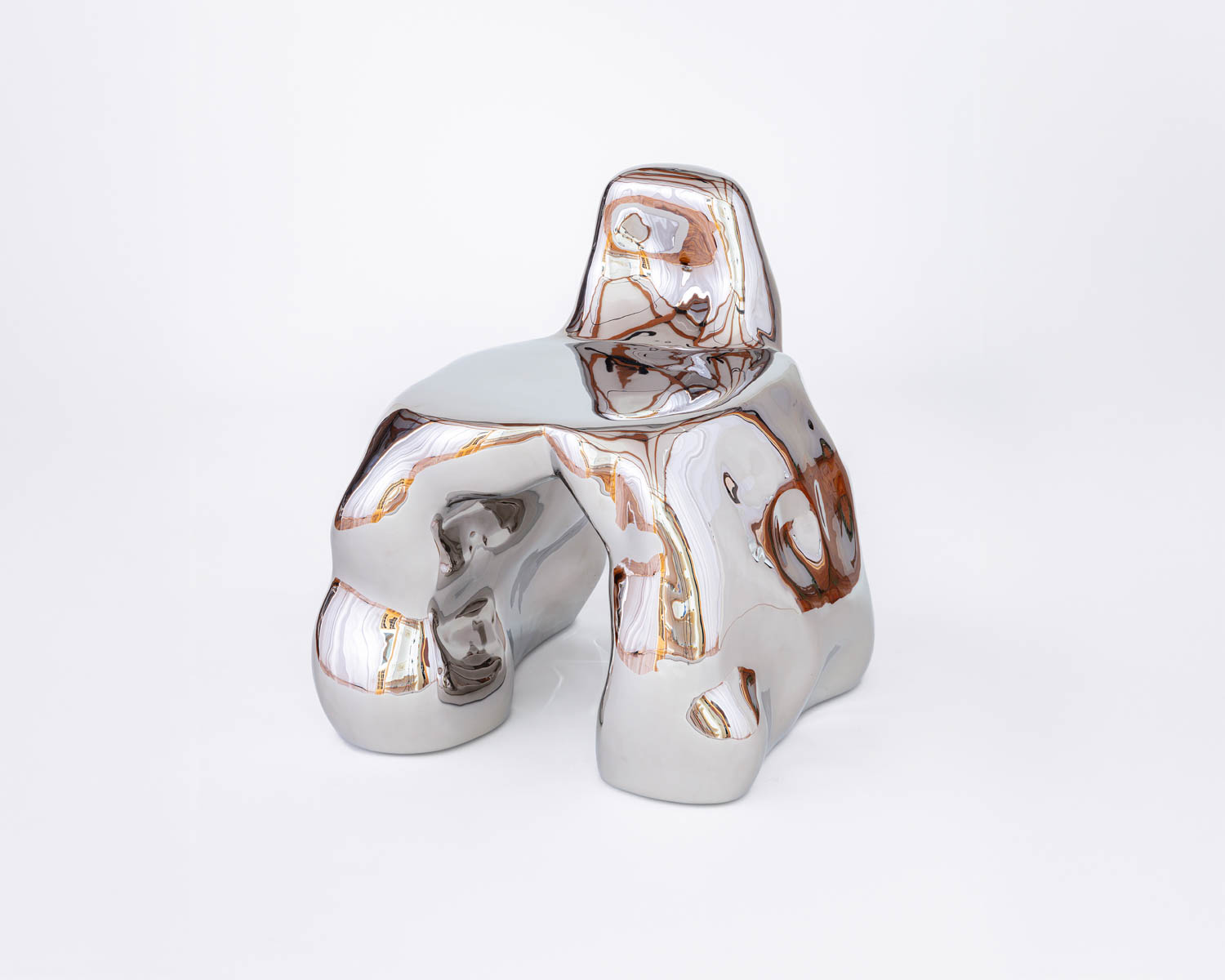 a metal chair in an organic form