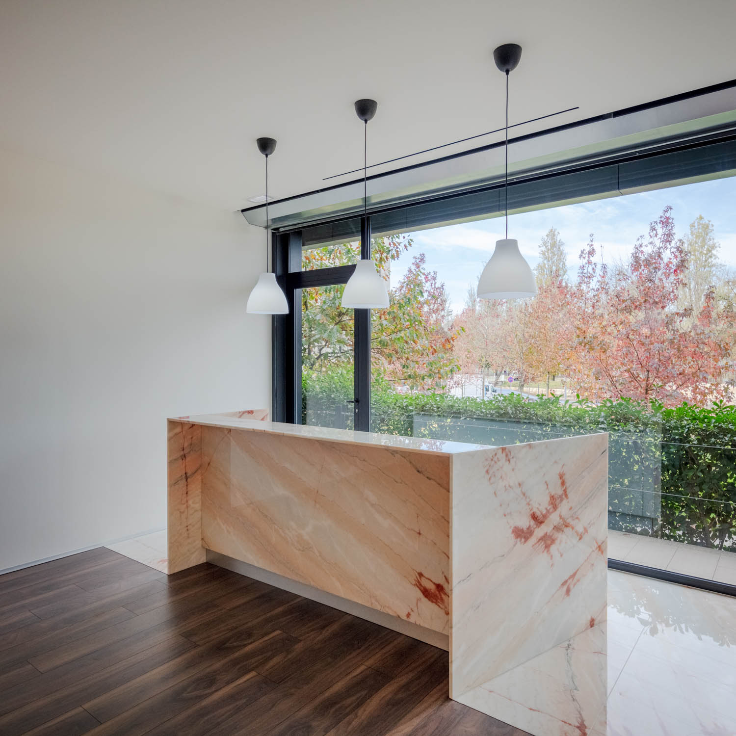 pink marble counter in room