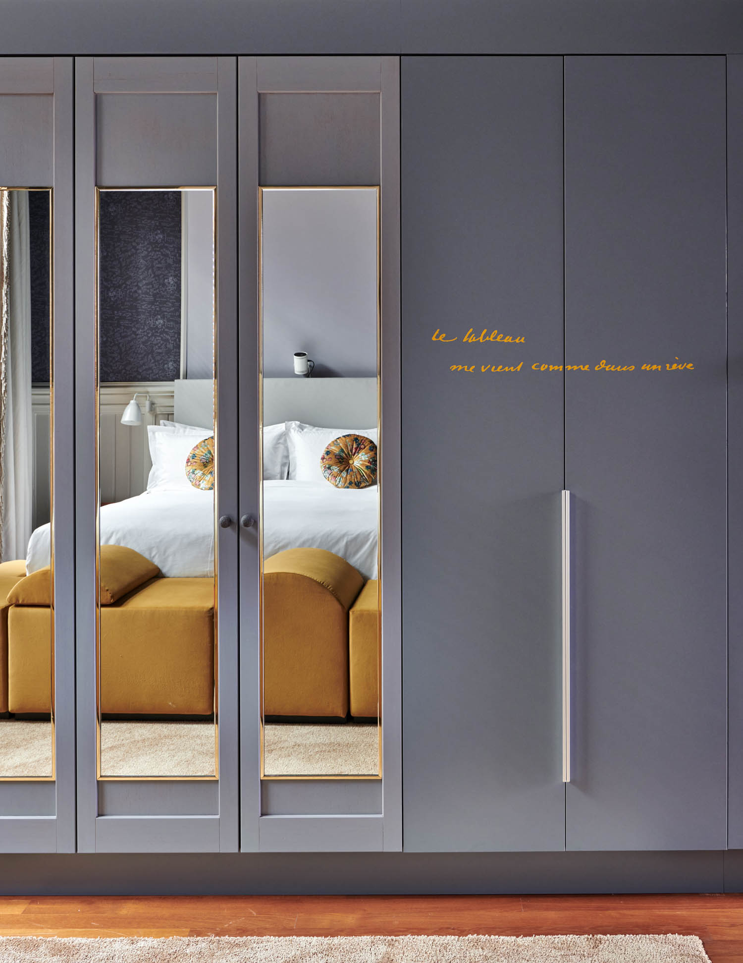 closet with mirrors