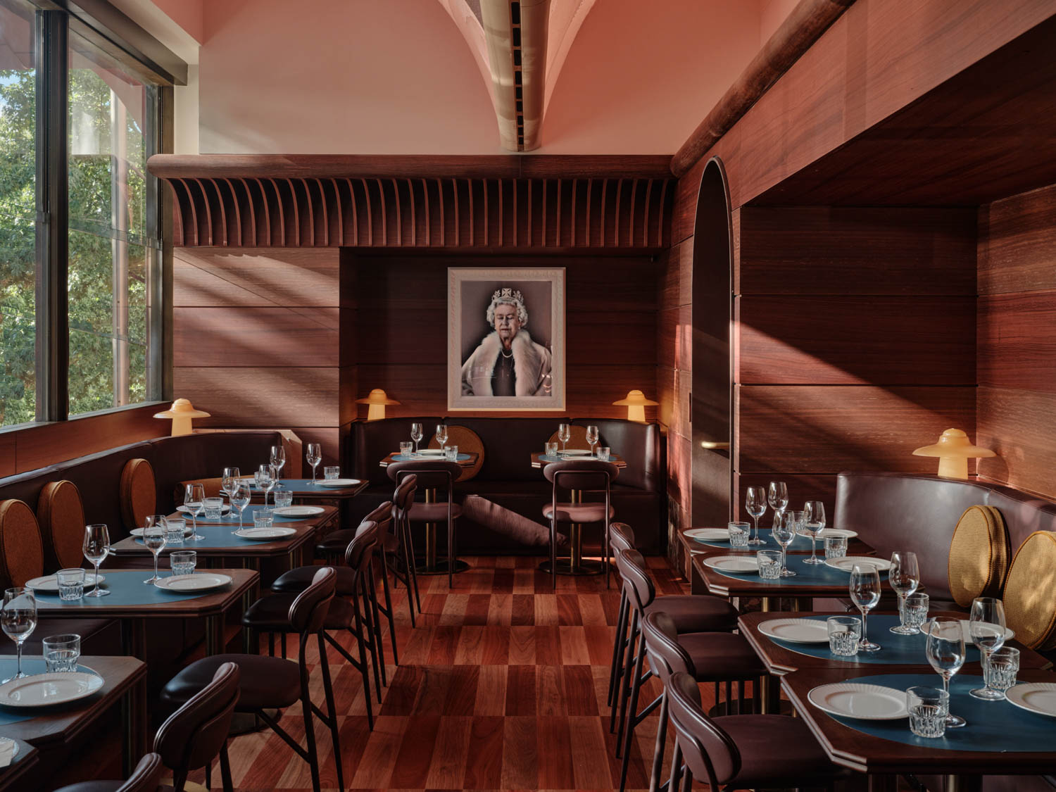 dining area with artwork of Queen Elizabeth II