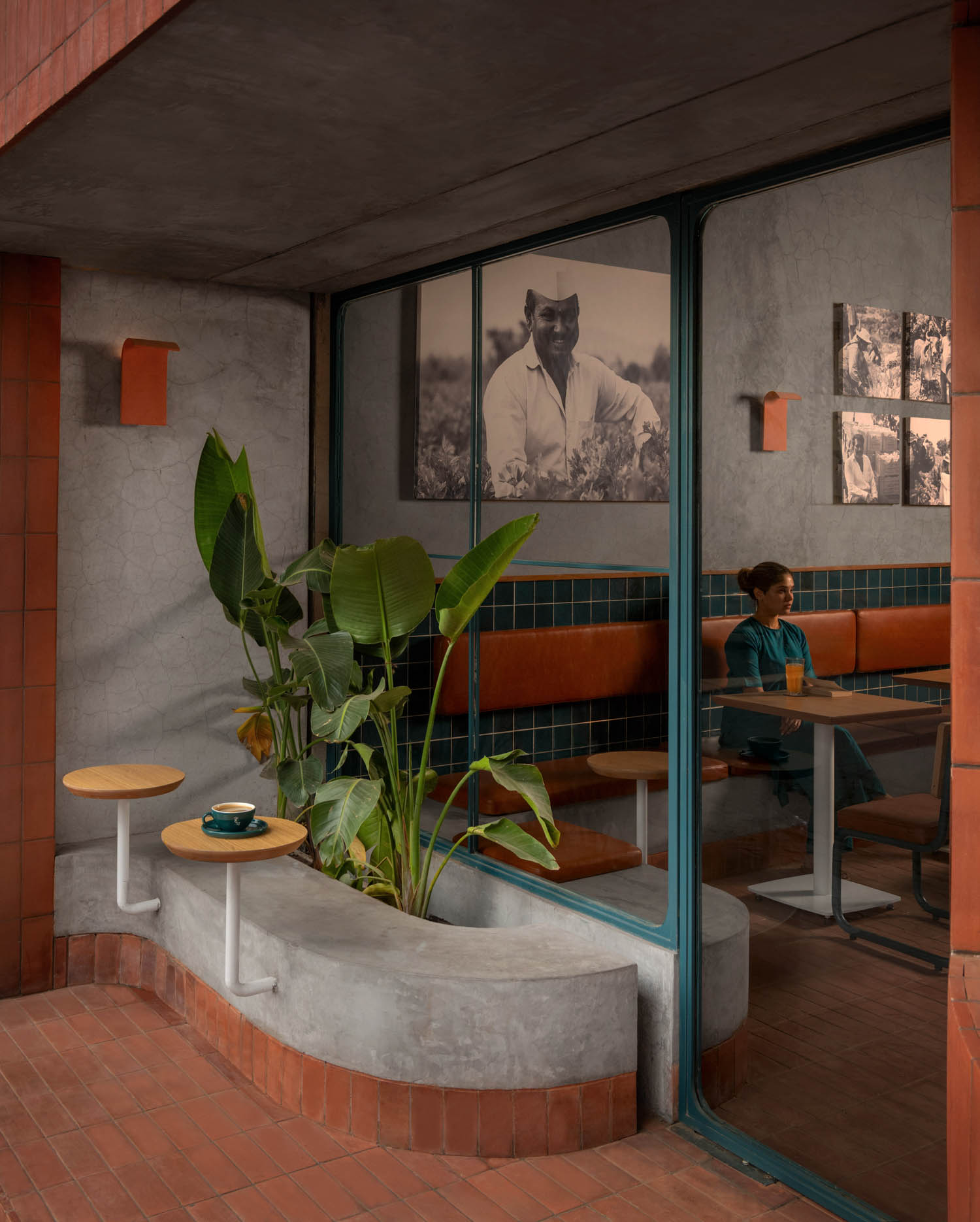 outdoor seating with view of the cafe design 
