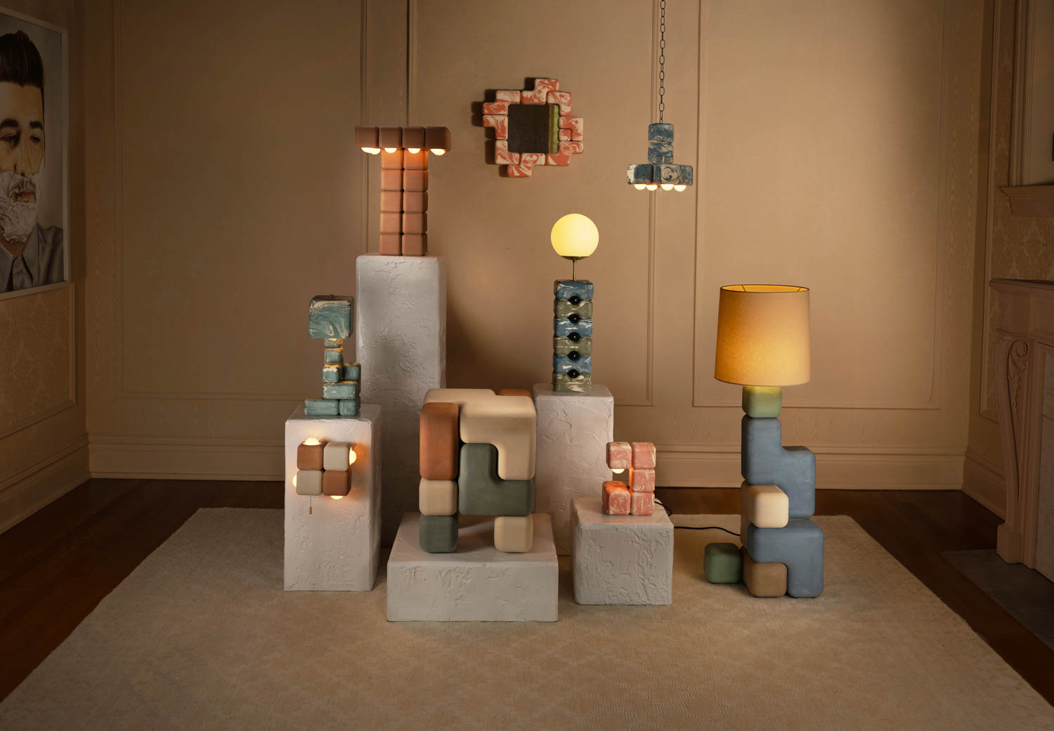 multiple cubed furniture together