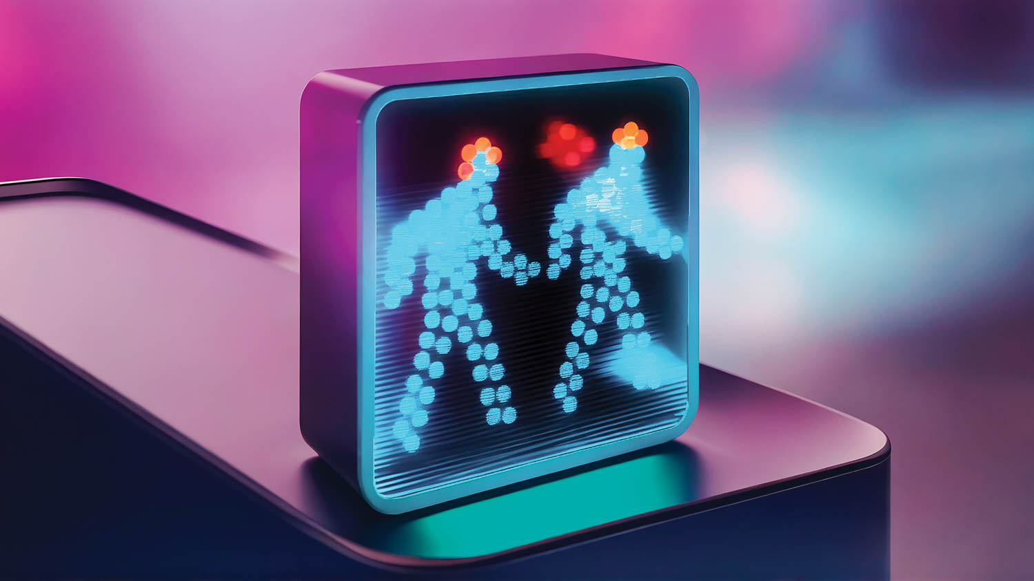 crosswalk sign lamp on a table
