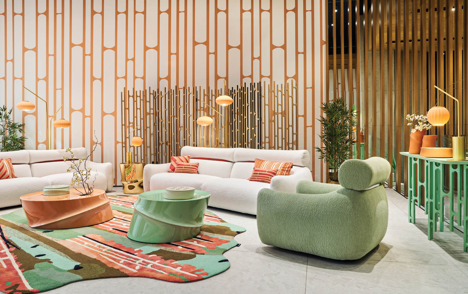 A living room with a lot of furniture