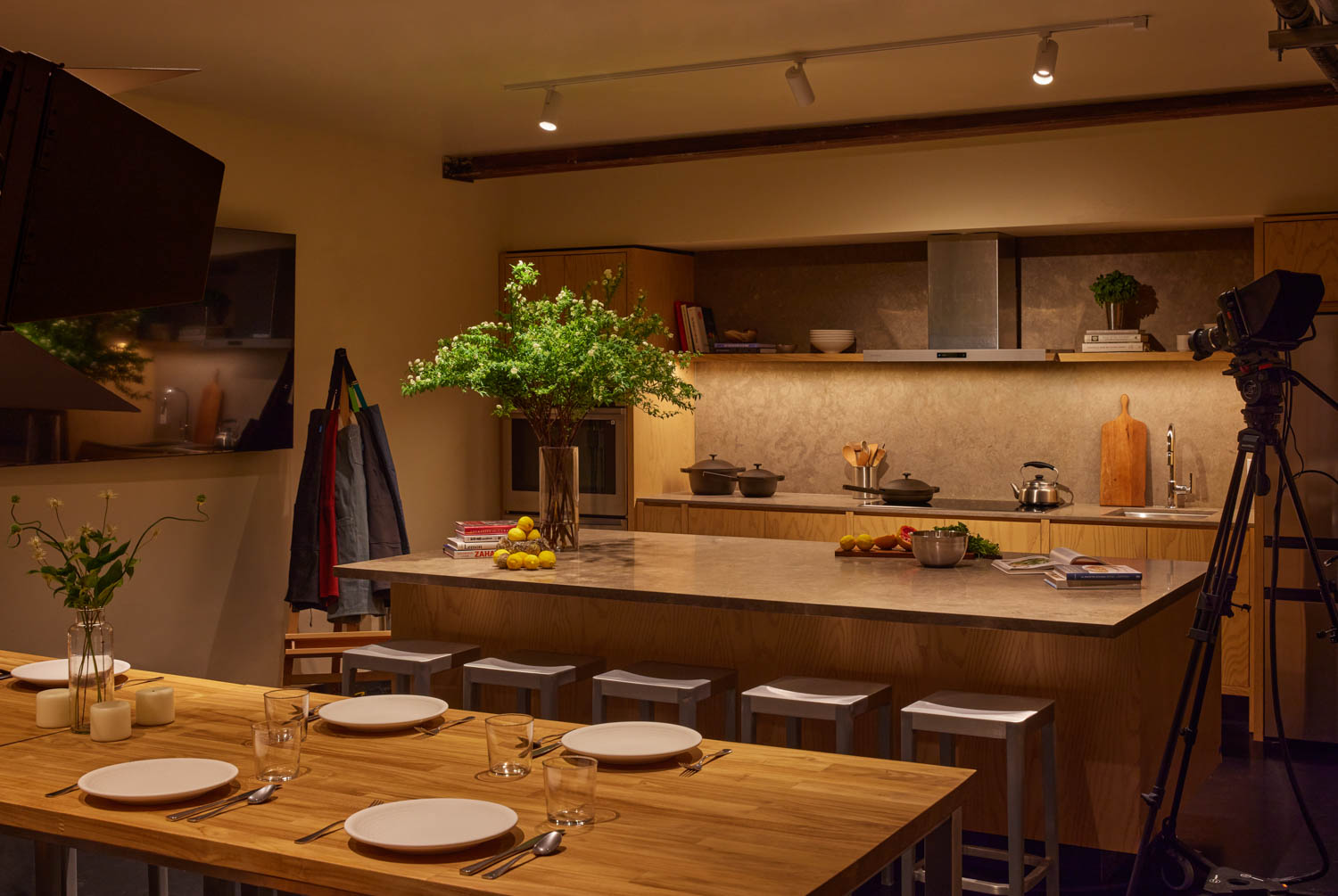 test kitchen in basement