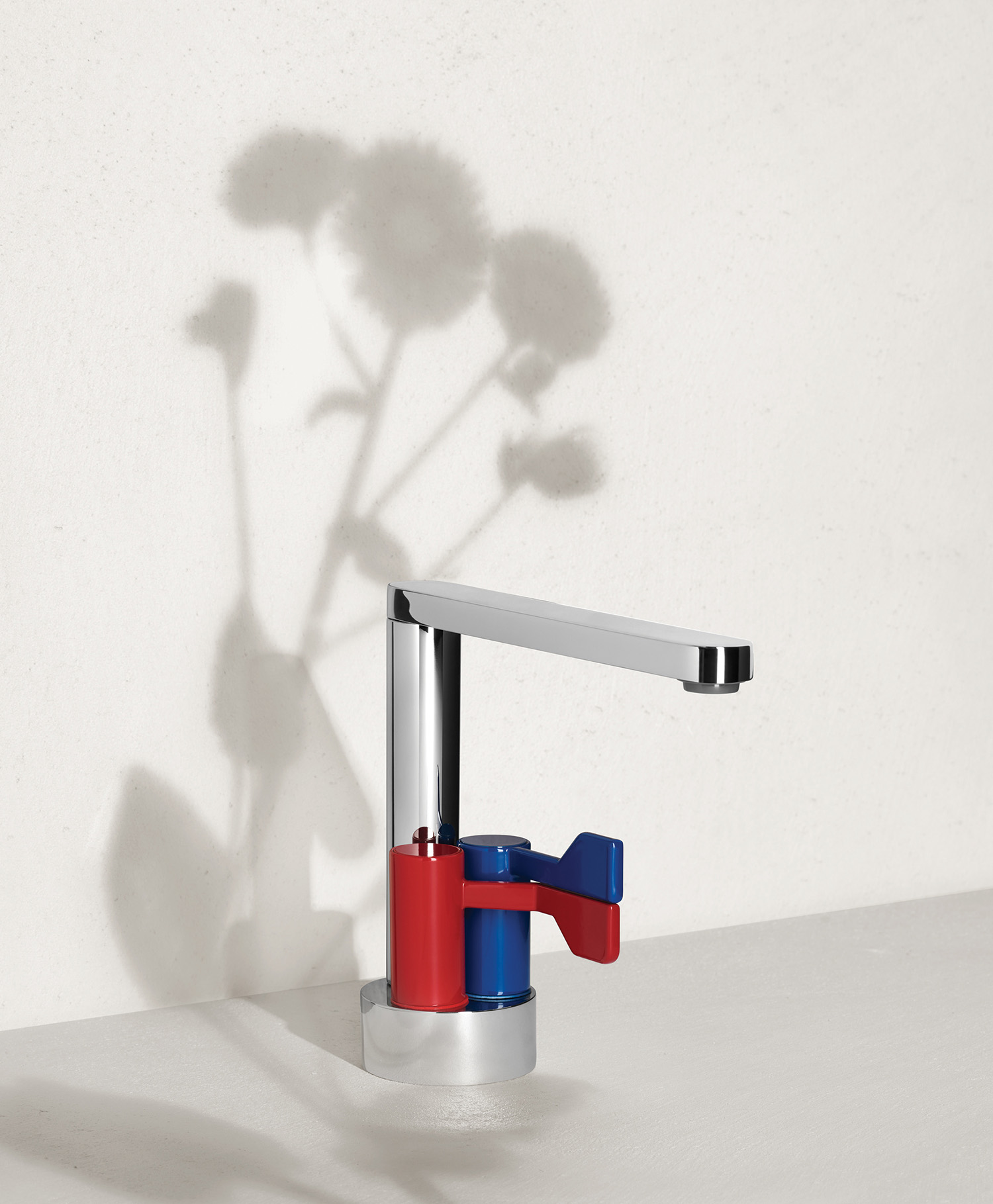 A flower is placed on a sink
