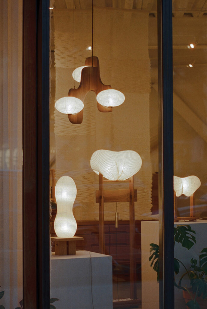 A window with a bunch of lights in it.