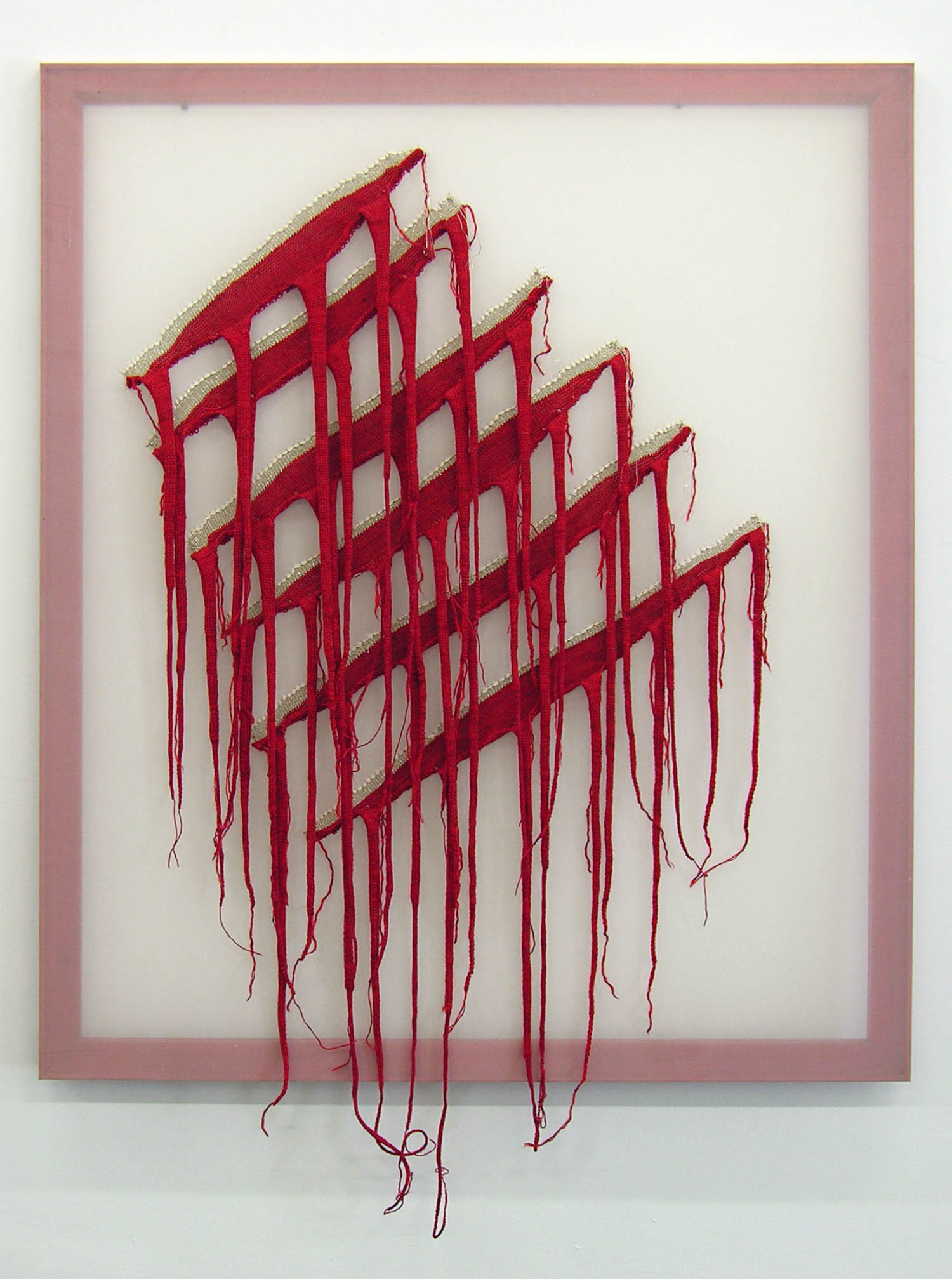 portrait of red strings on a canvas