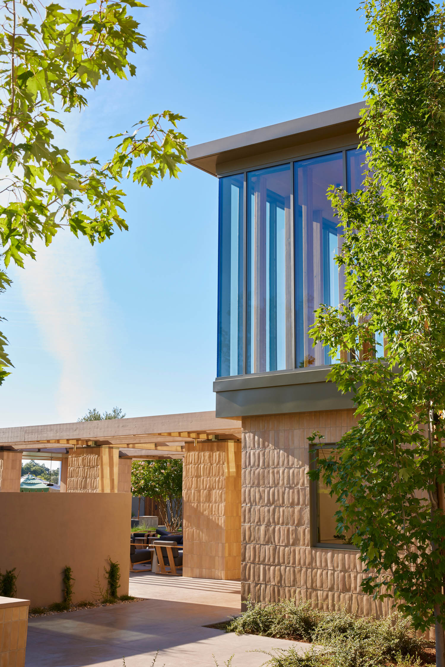exterior facade of home with courtyard