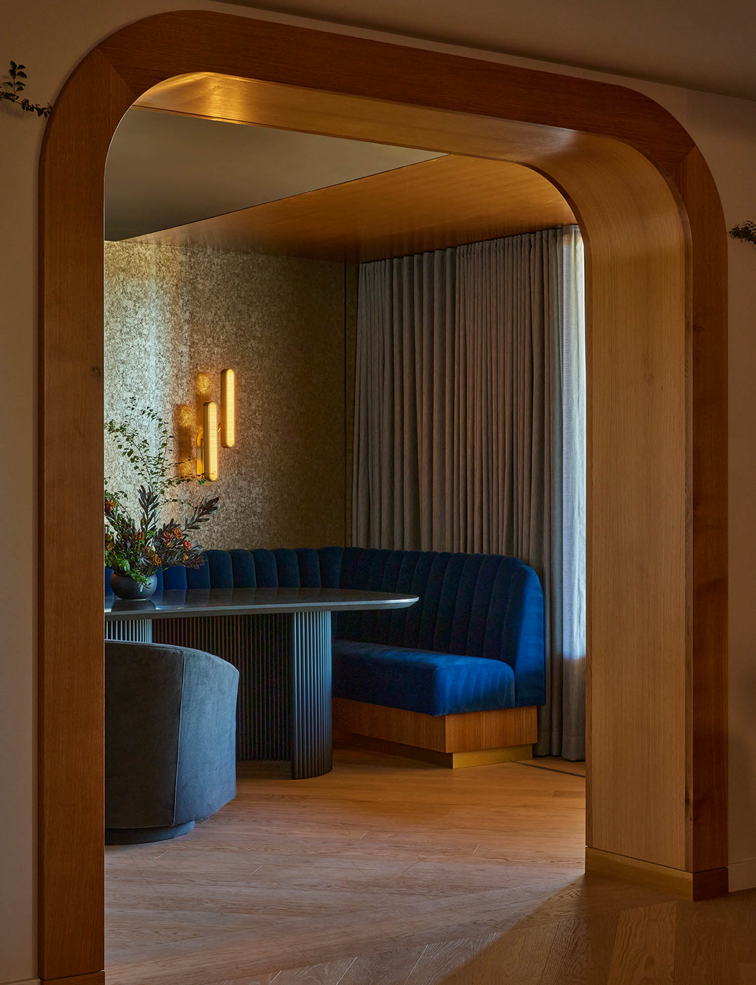corner nook with blue chair