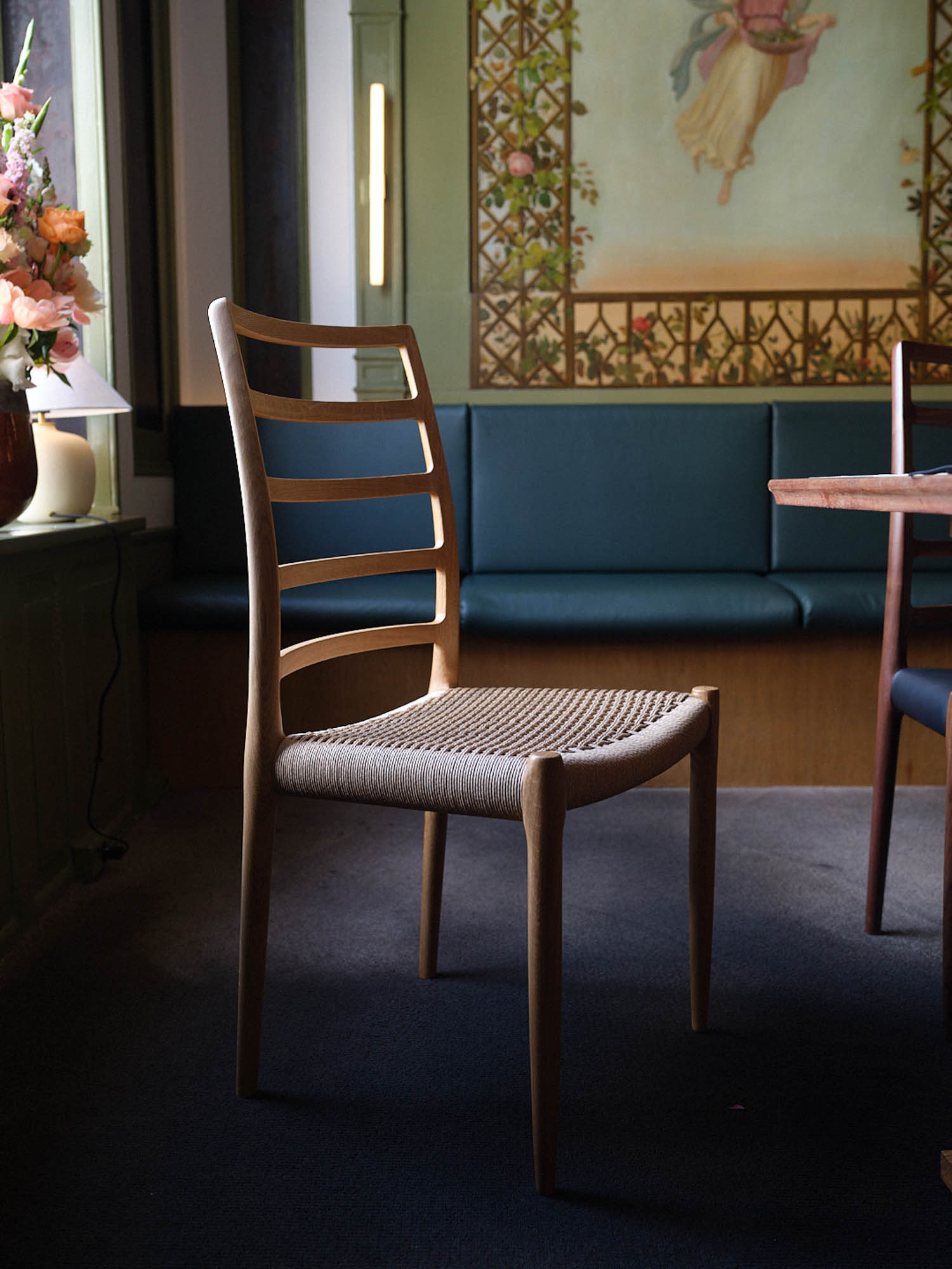 wooden chair in room