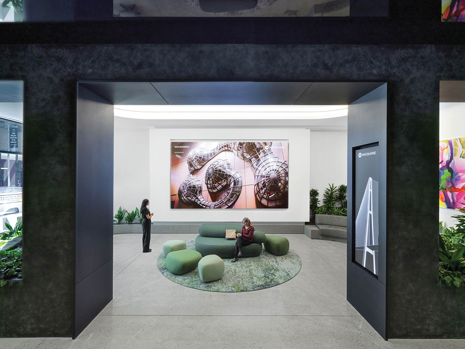 large painting in the lobby area