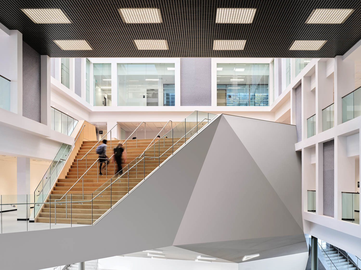 students walking up the stairs