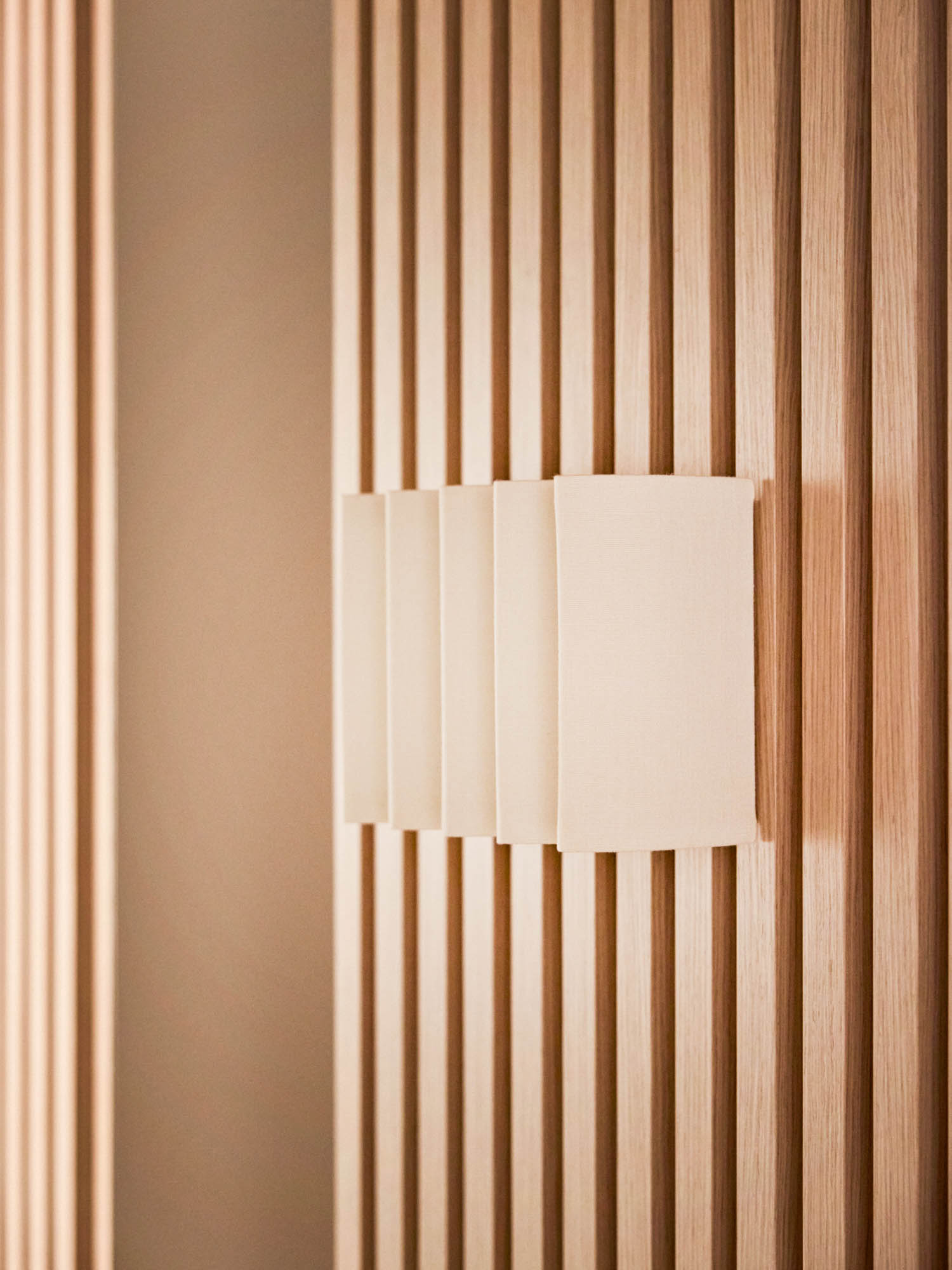 wooden sconce in the hallway