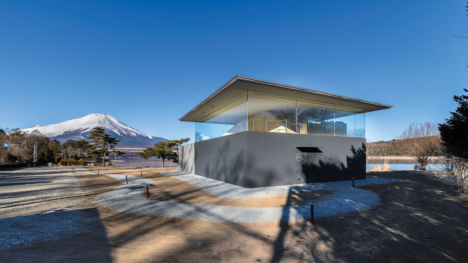 sauna next to a mountain