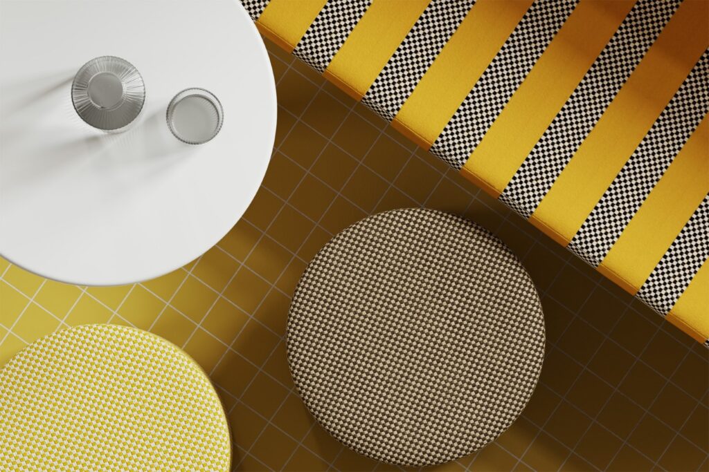 HiP Awards 2025 Emblem & Racetrack for Designtex for Hospitality: Fabrics & Textiles