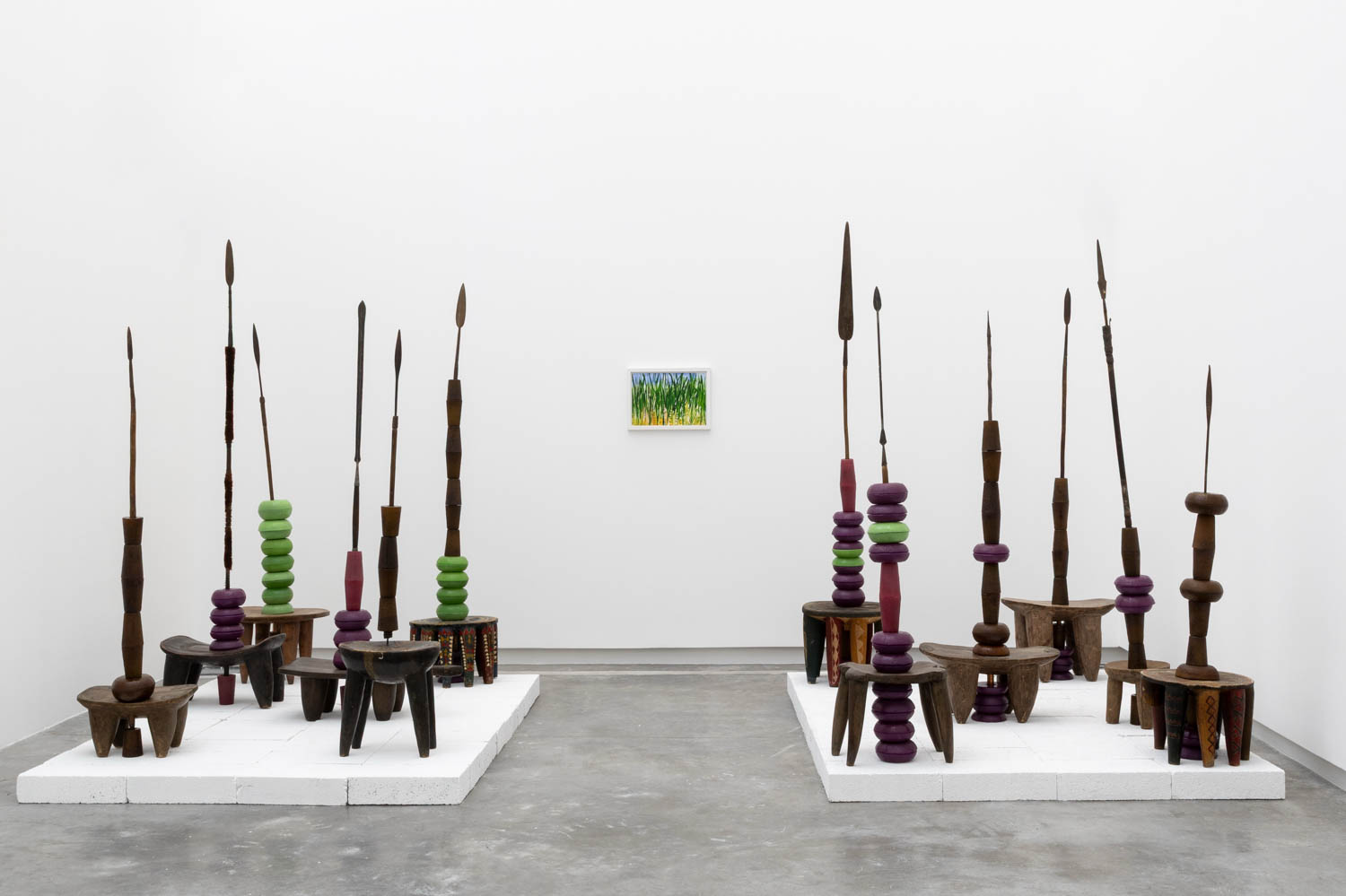 view of Maria Magdalena Campos-Pons installation inside an art gallery