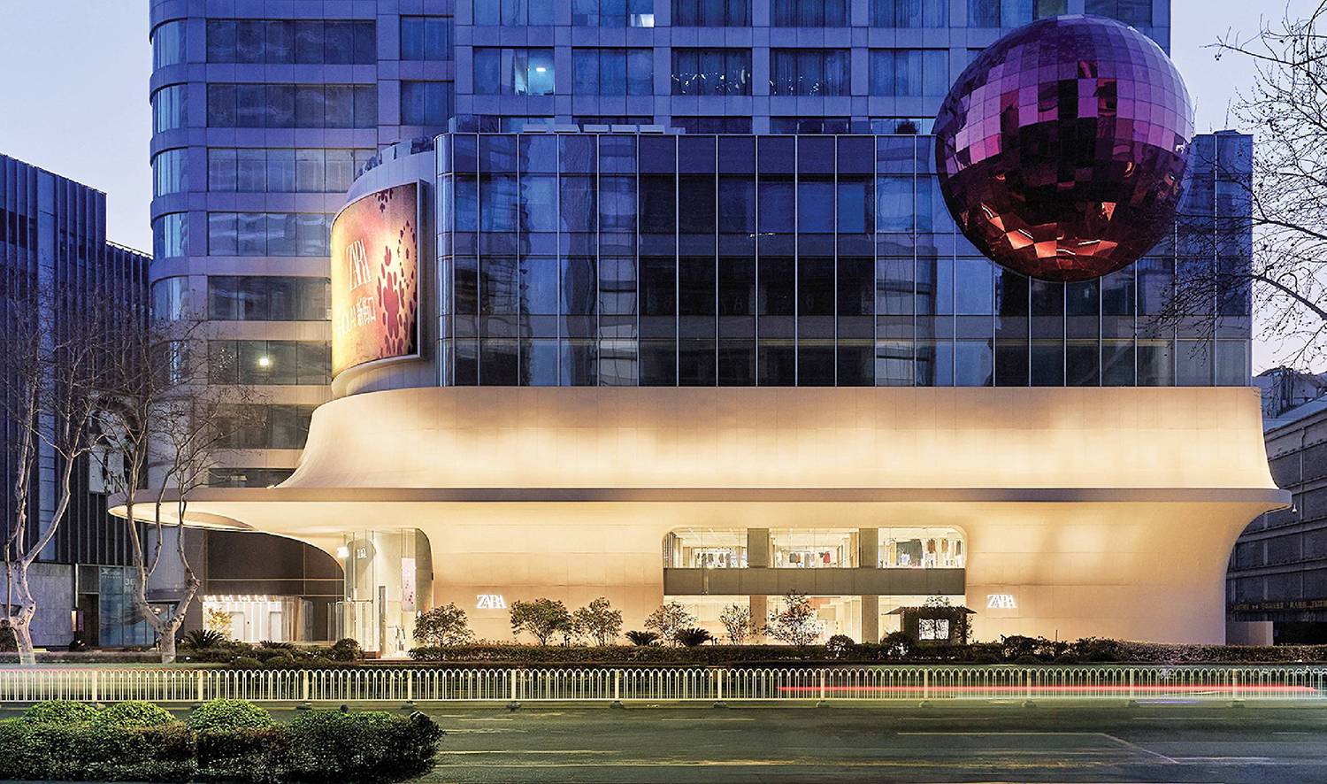 The exterior of ZARA retail shop in China