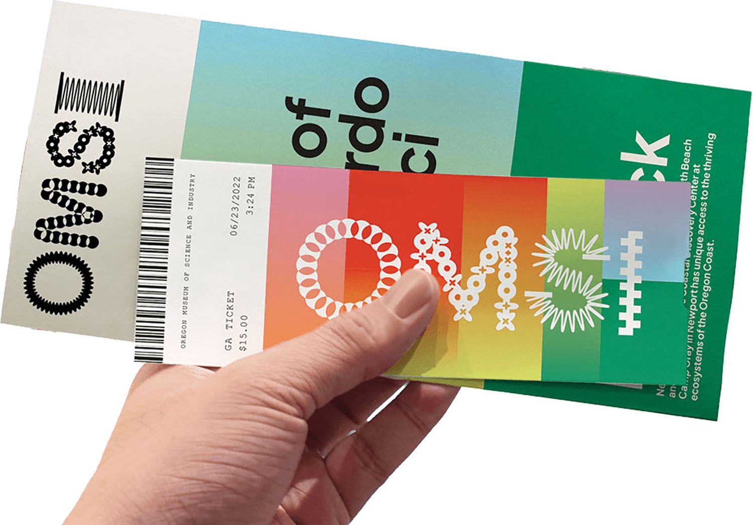 A hand holding a ticket with a picture of a man.