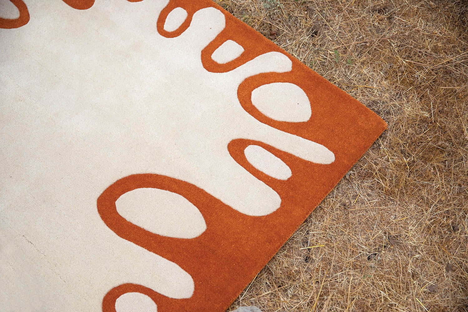 orange rug with patterns