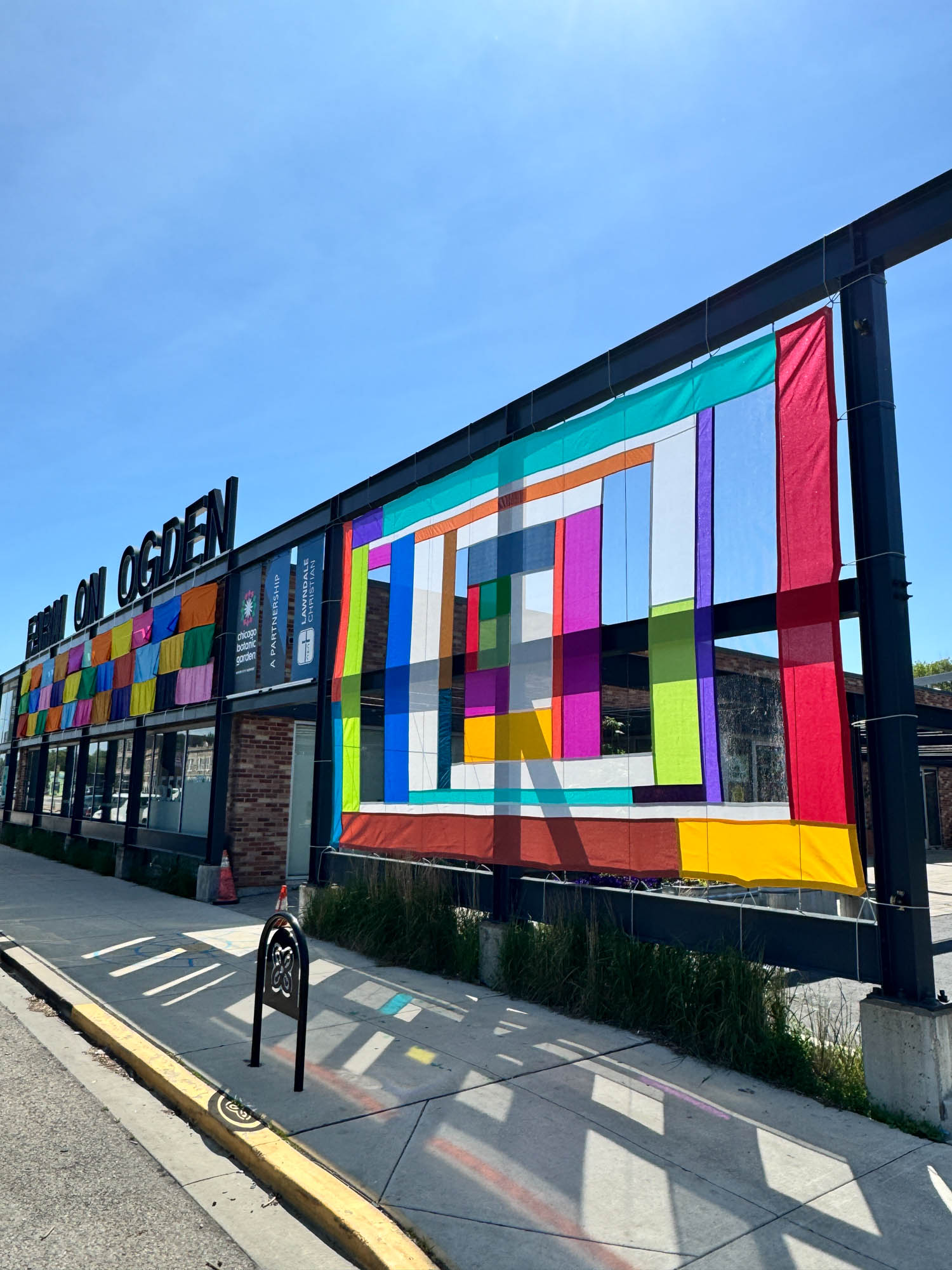 colorful canopy outside facility
