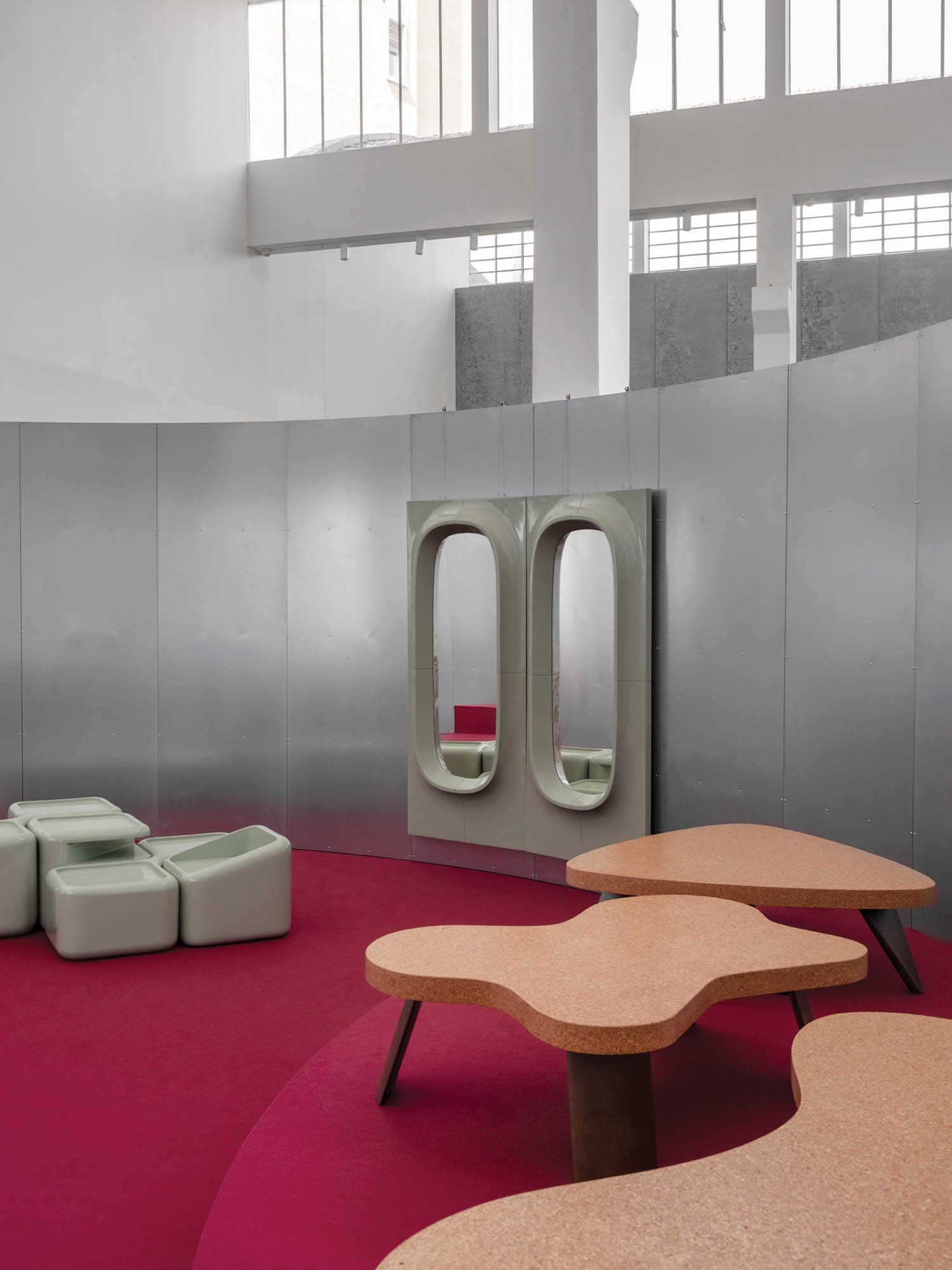 room with curvy furnishings