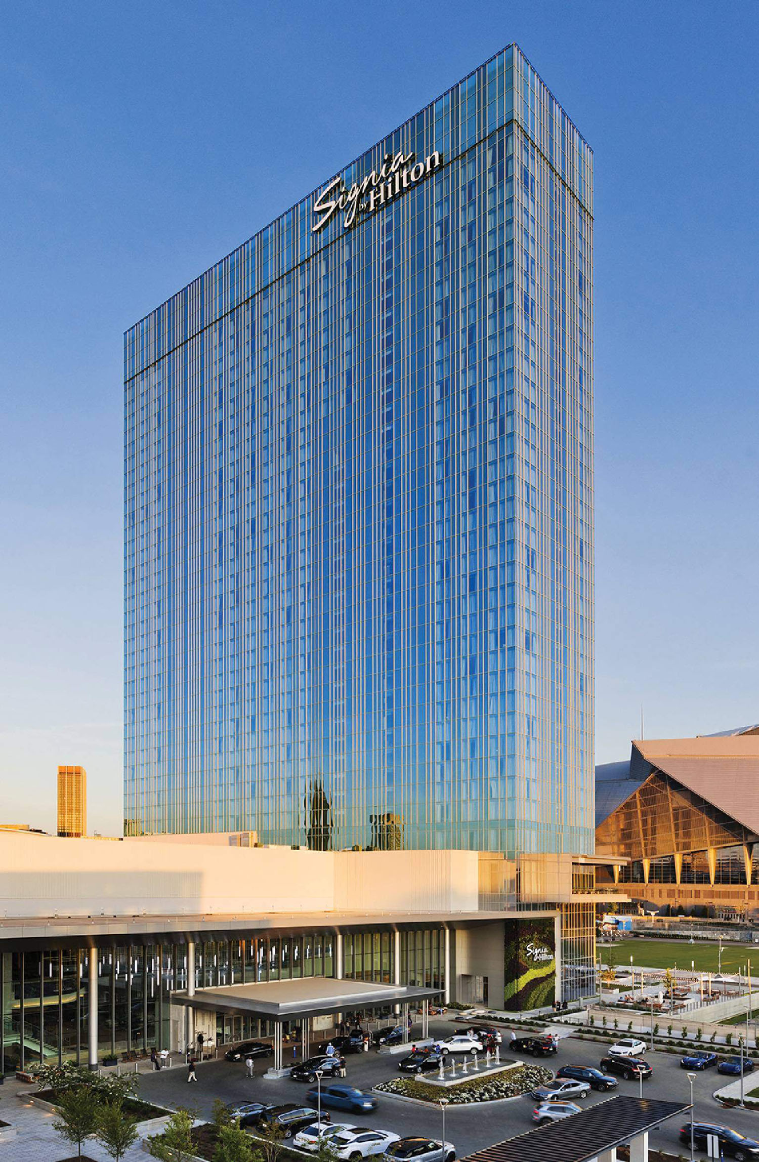The hilton hotel in downtown.