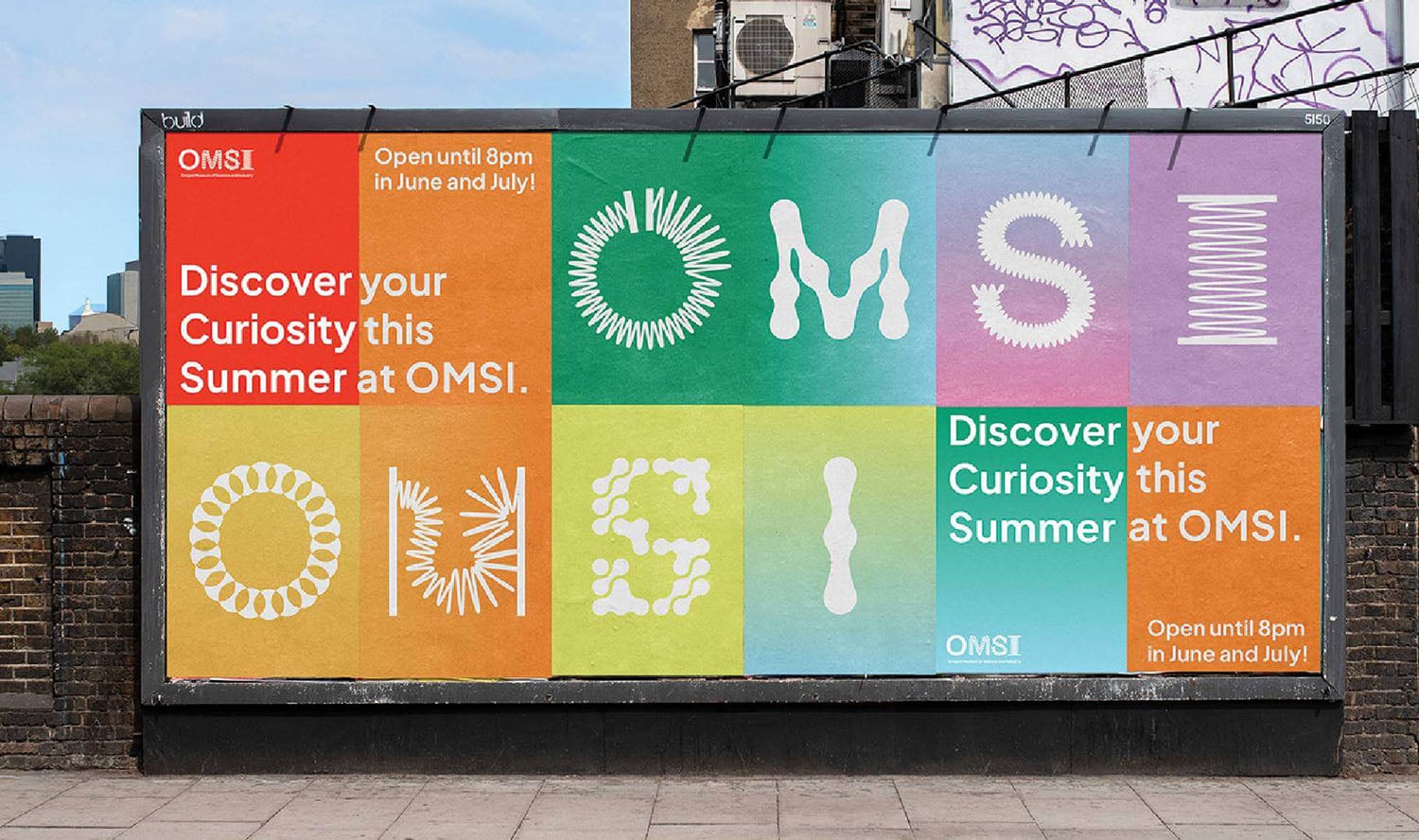 A large billboard on a city street.