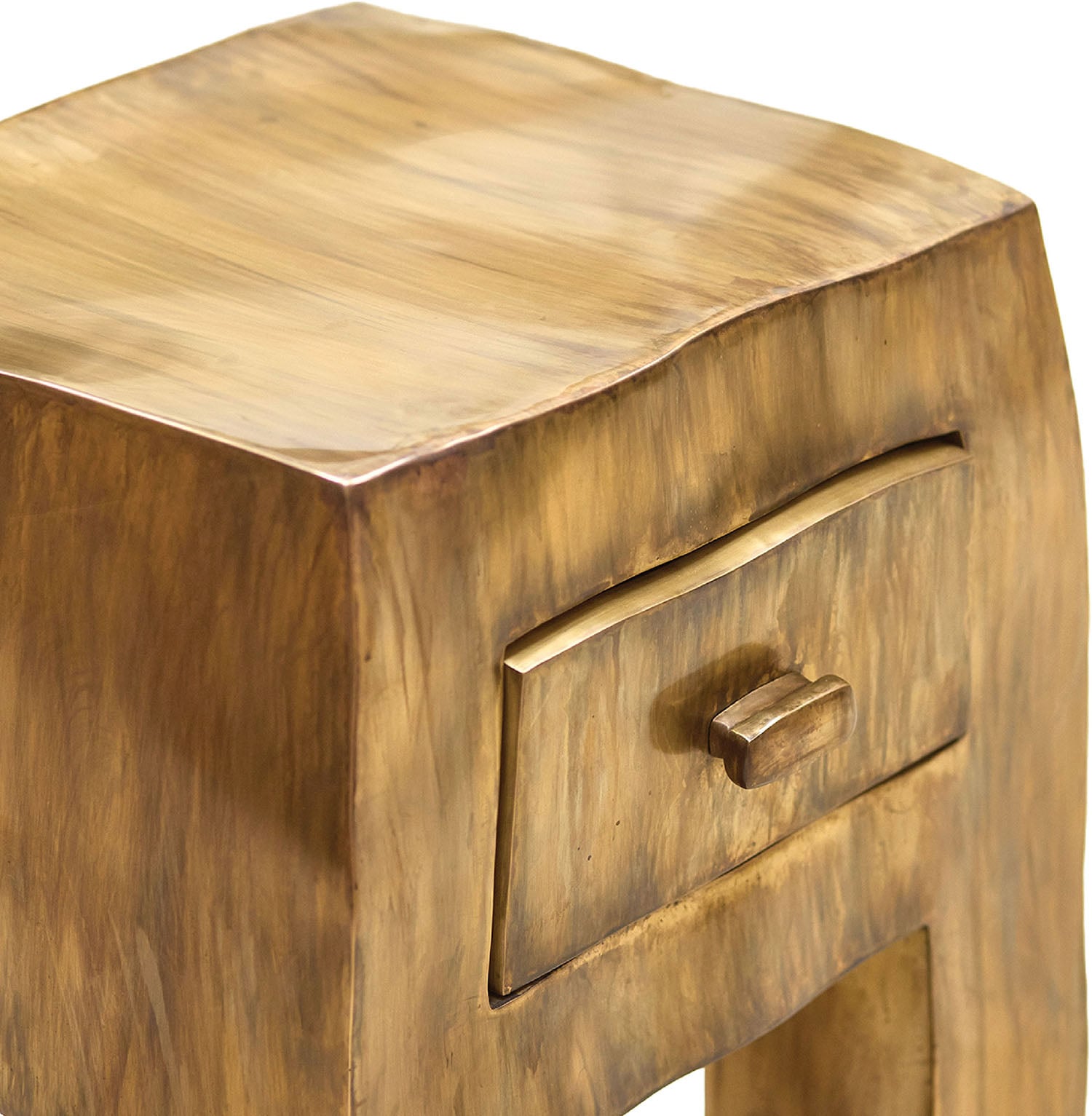 A wooden table with a drawer on top