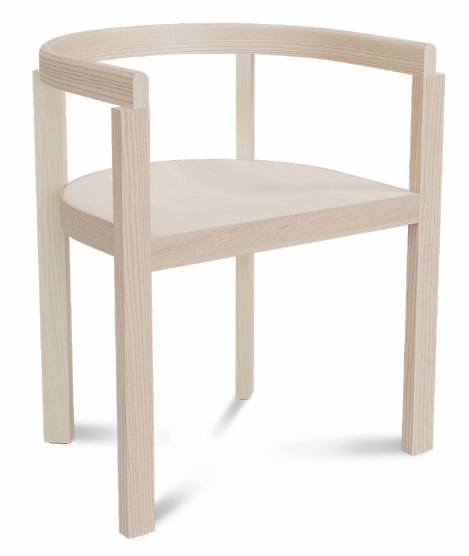 A wooden chair with a white background.