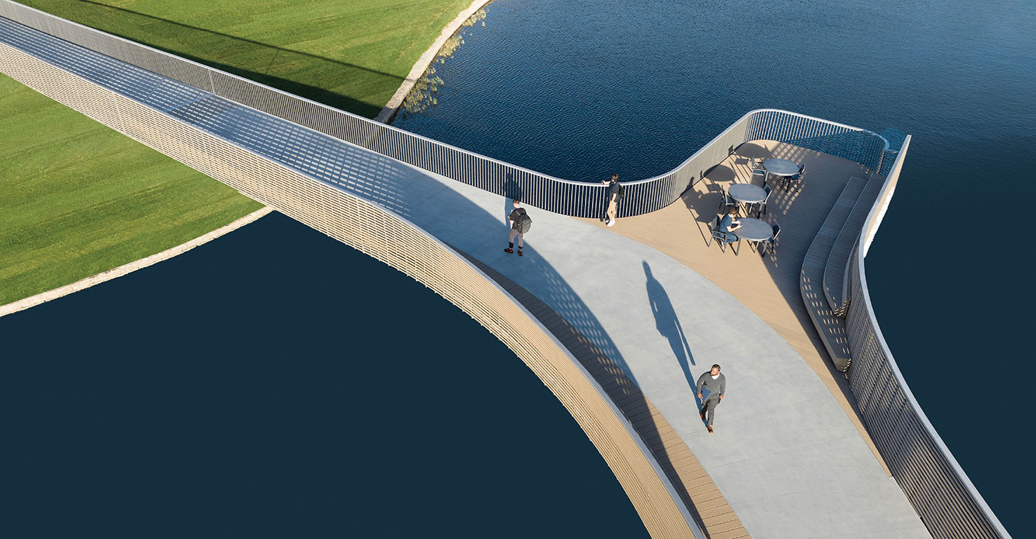 A bridge over a body of water
