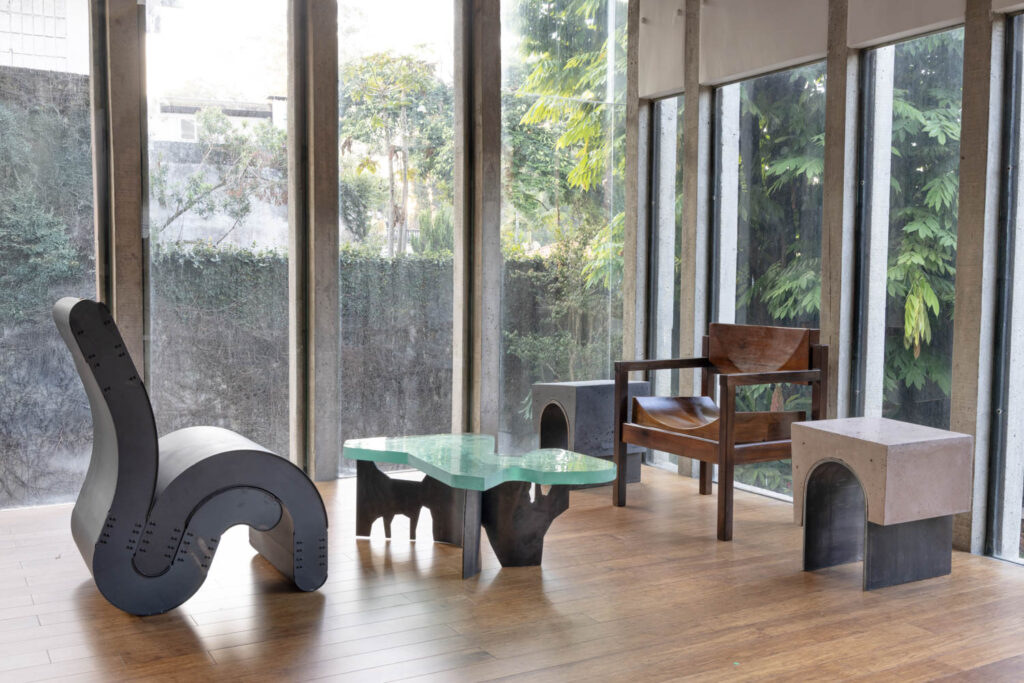 multiple art pieces in a room