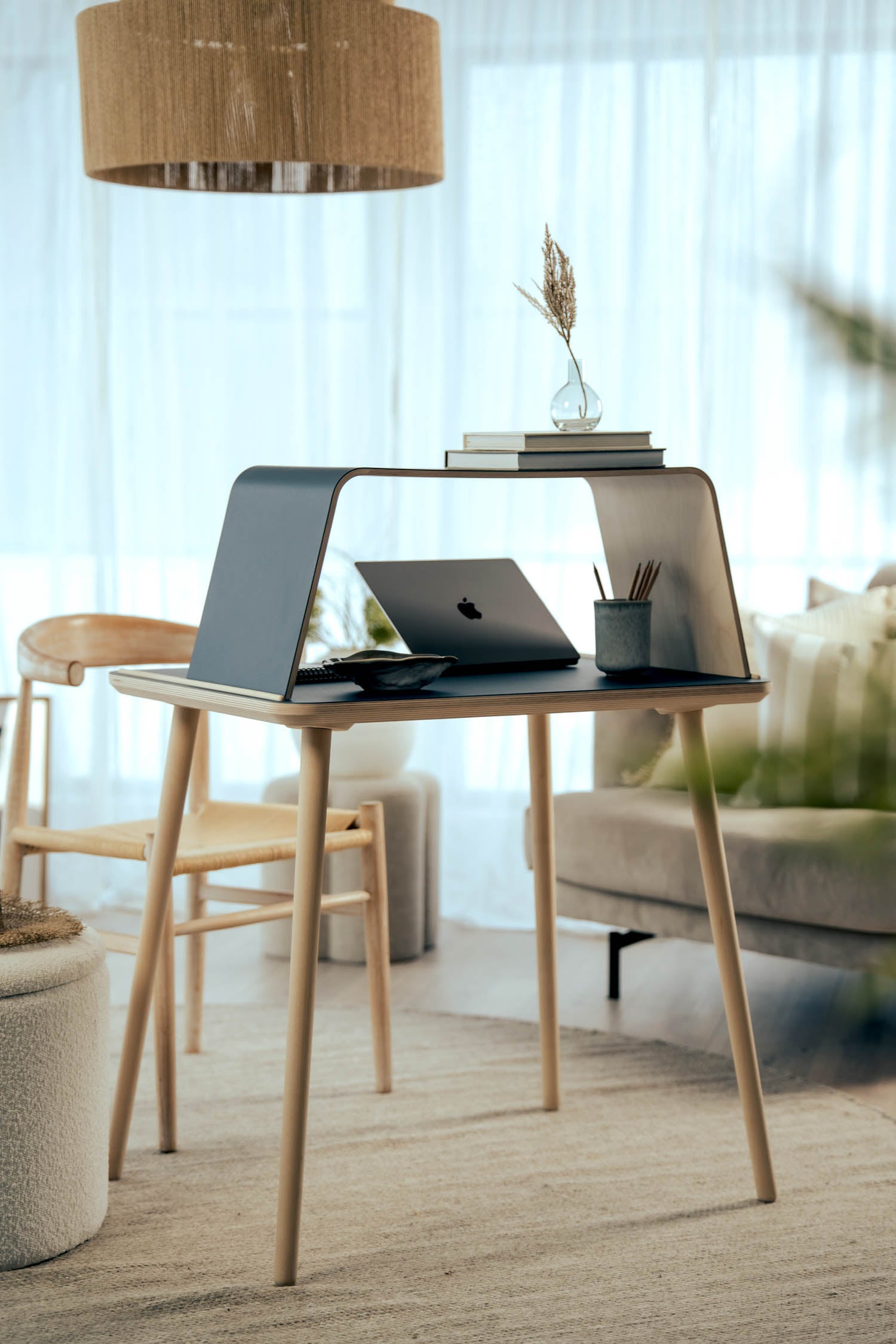 tall table with laptop