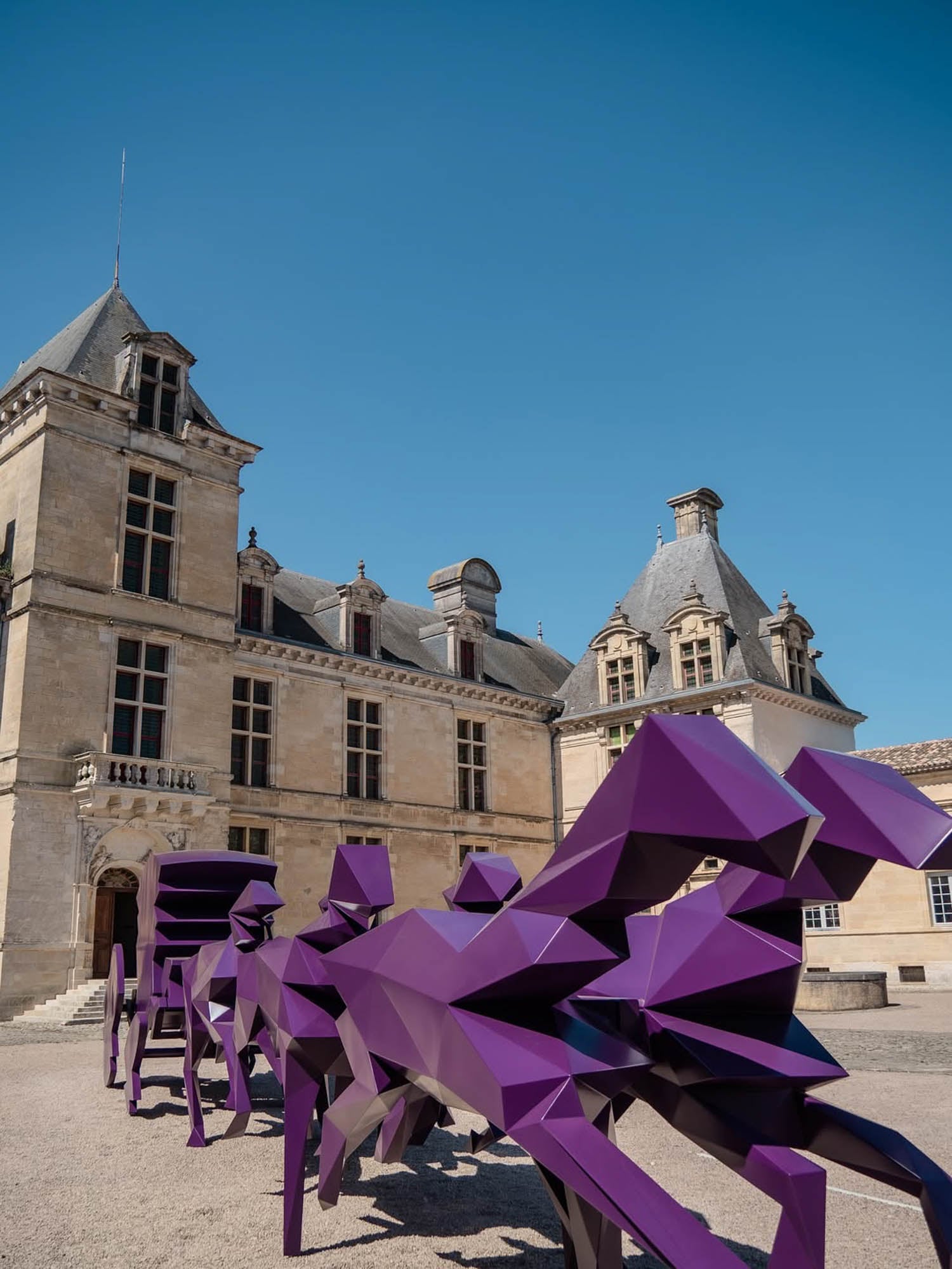 side view of sculptures