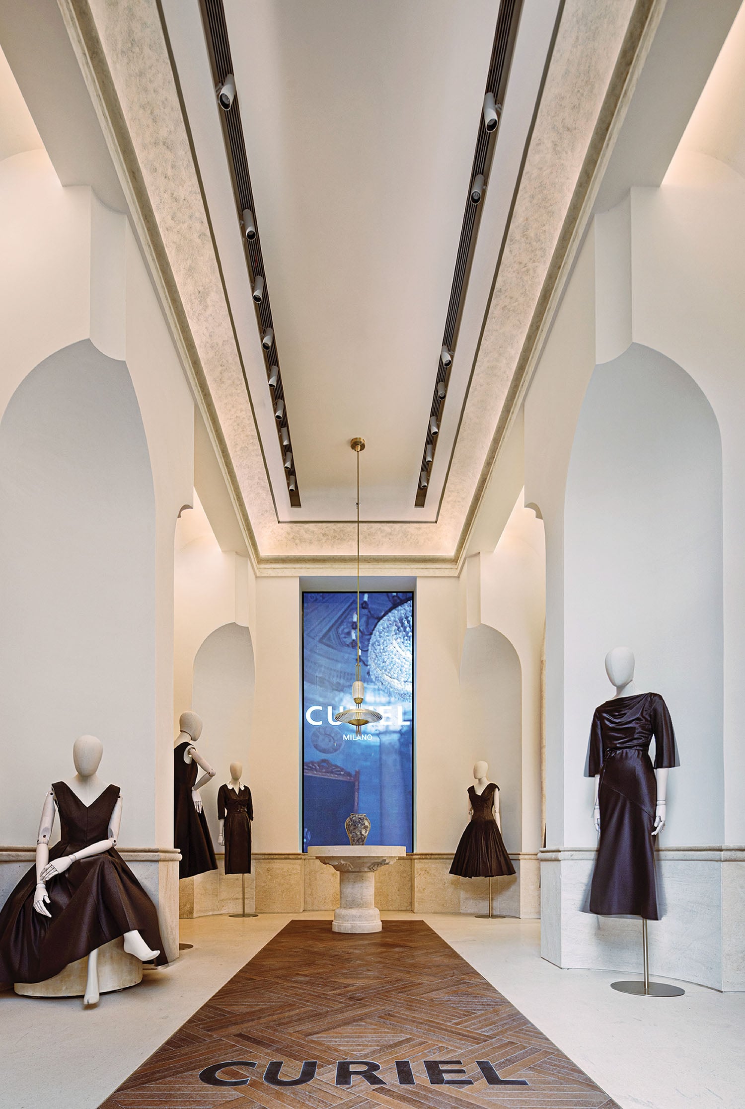 A room with a large display of manns and manns.