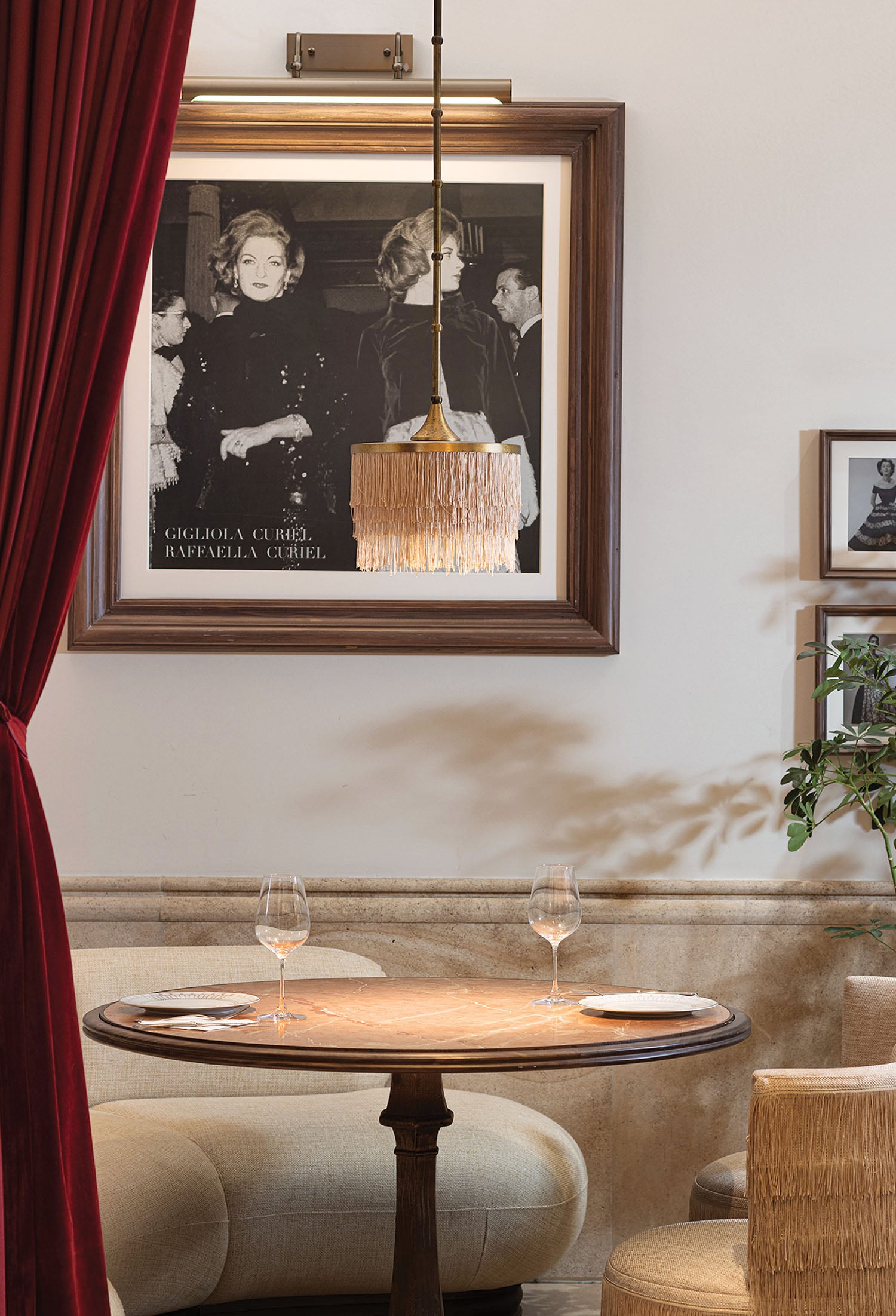 A picture of a man and woman on a wall.