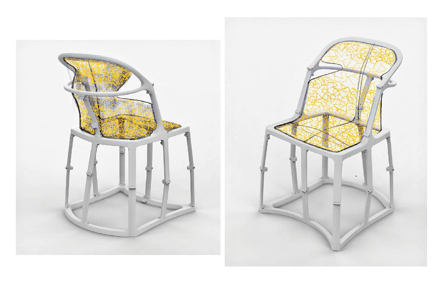 Two different views of the high chair.