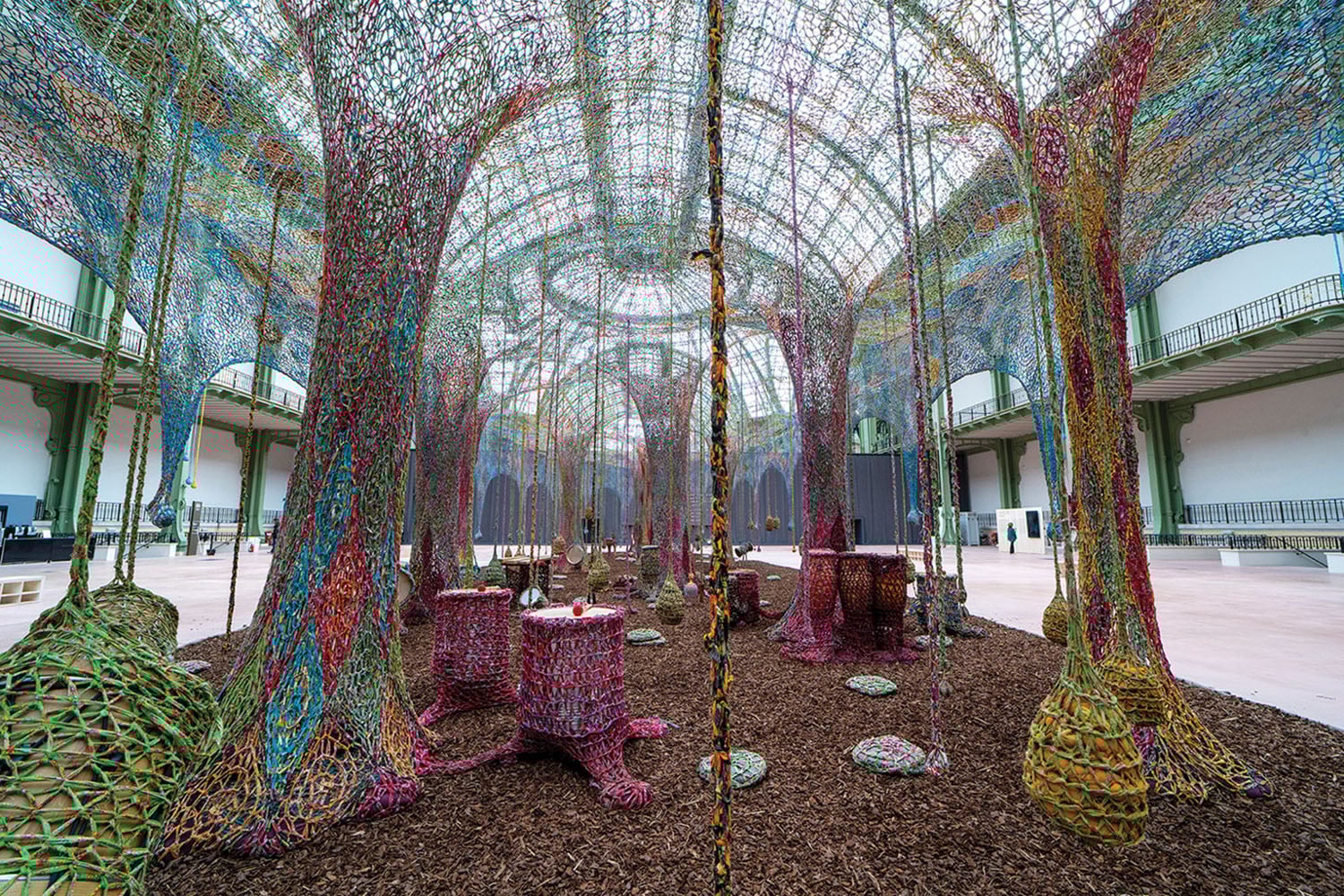 A large glass ceiling.