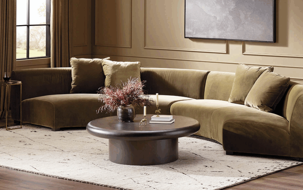 image of green couch in living room